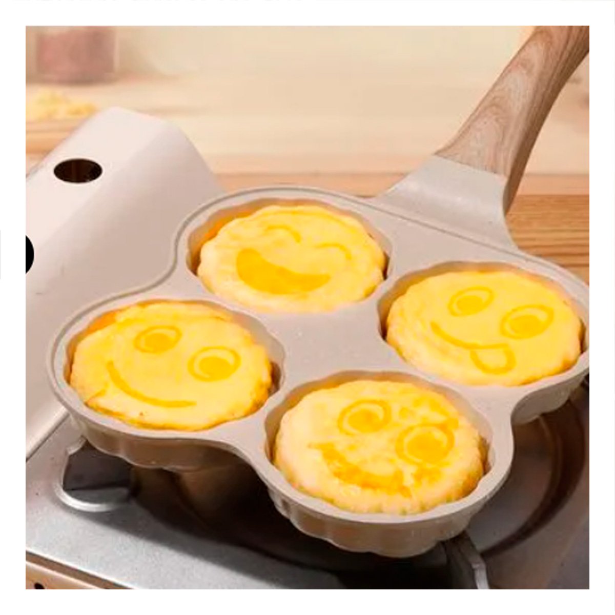 SARTEN CREATIVO PARA OMELETS PREPARACIONES Y COCINA DIARIA BEIGE Y+REGALO STICKER - 2