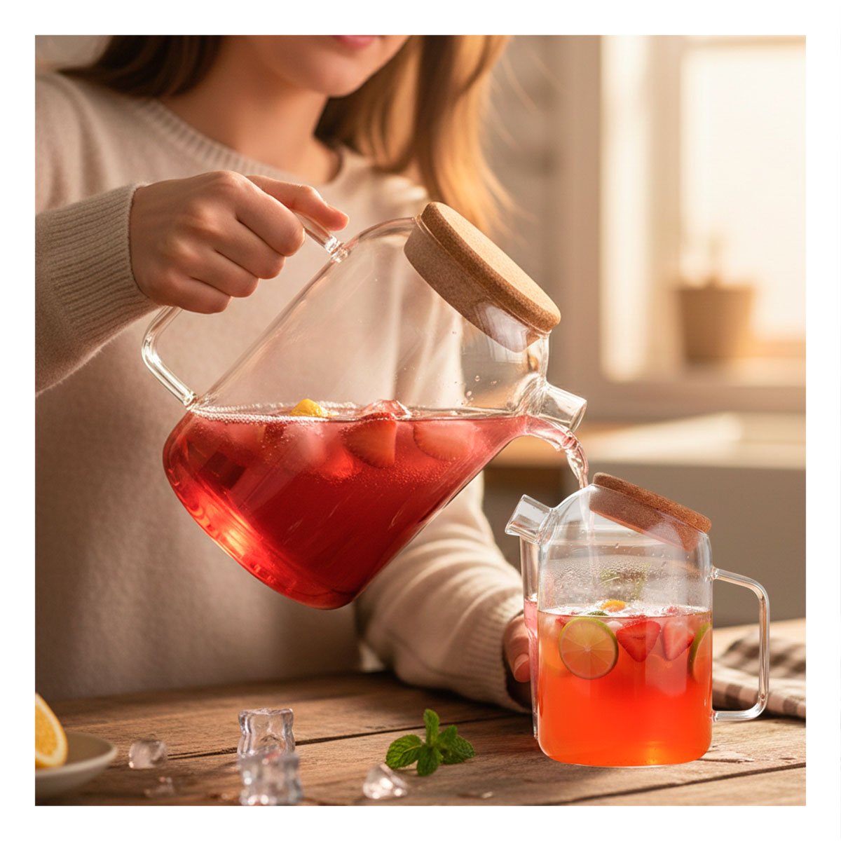 RECIPIENTE CREATIVO PARA AGUA Y JUGOS CON DISEÑO MODERNO TRANSPARENTE Y+PAPEL REGALO - 3