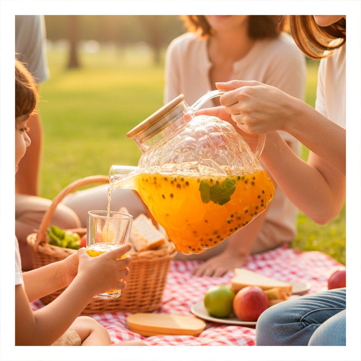 PACK2 ARTICULO DE BOROSILICATO PARA AGUA JUGOS E INFUSIONES CON TAPA DE MADERA TRANSPARENTE - 3