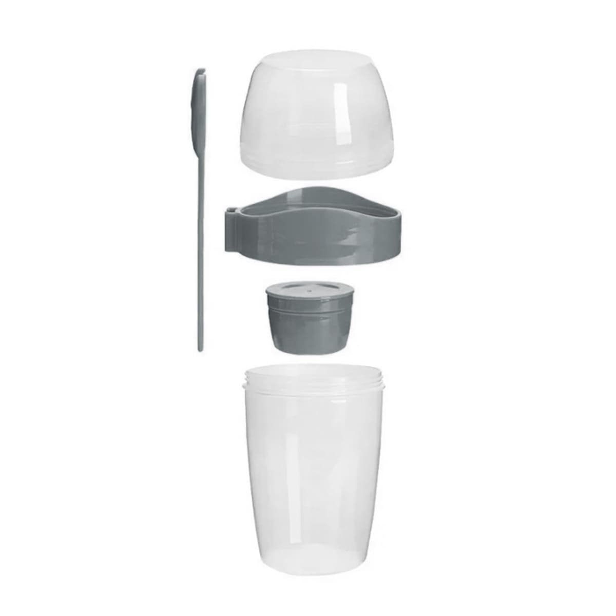 PACK6 TAZA PARA YOGUR PLOMO CON SEPARADOR SUPERIOR PRACTICO Y FUNCIONAL Y+REGALO STICKER - 2