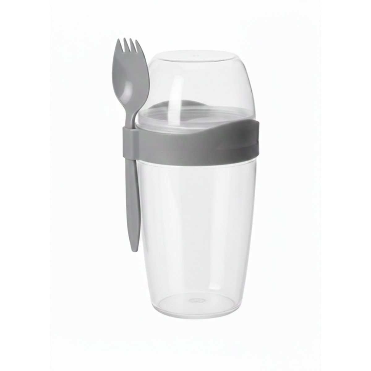 PACK2 VASO YOGURTERO 2 EN 1 CON CUBIERTO GRANDE PLOMO PARA USO CONTINUO Y+REGALO STICKER - 2