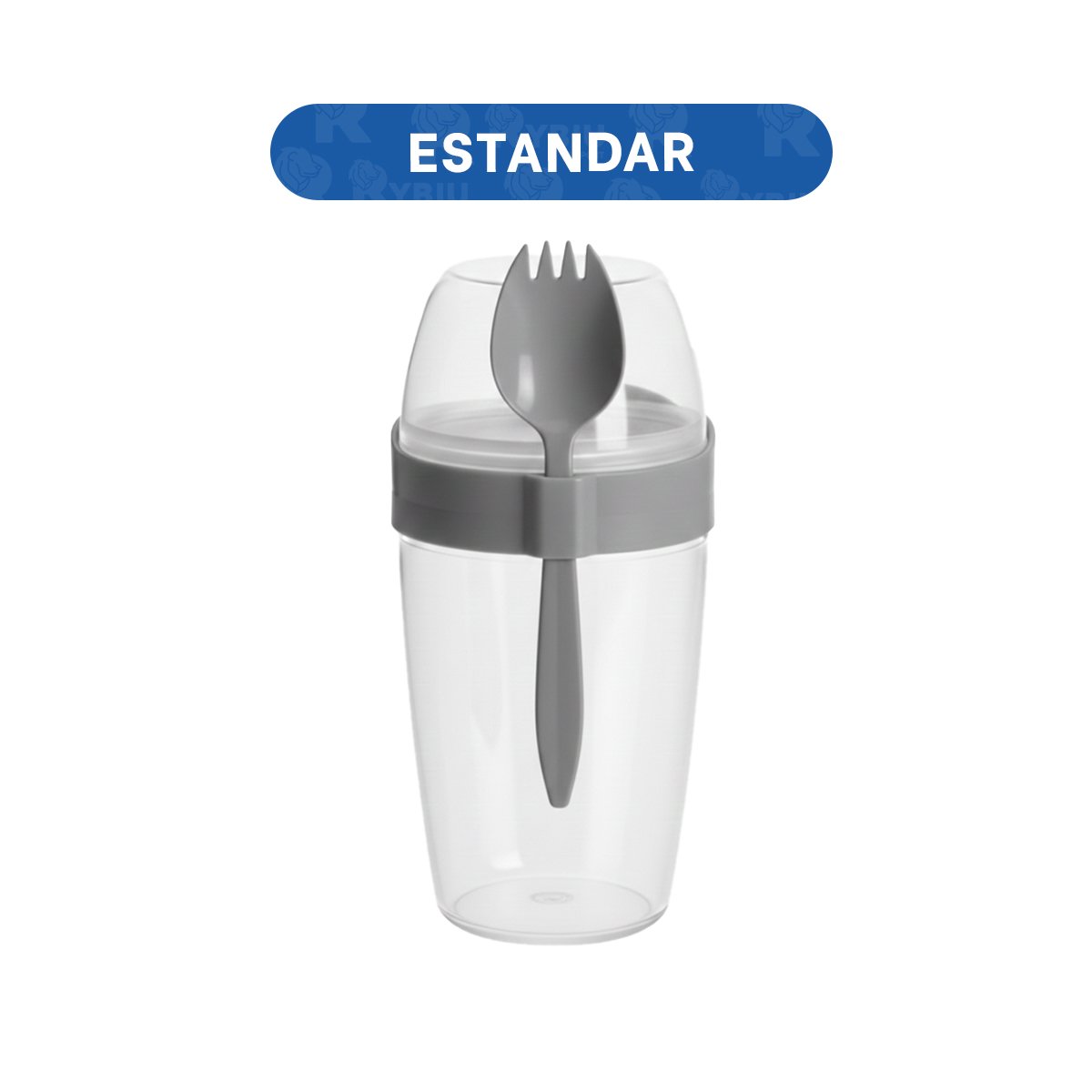 PACK6 RECIPIENTE YOGURERO CON CUBIERTO GRANDE PLOMO 2 EN 1 PARA ALIMENTACION SALUDABLE - 4