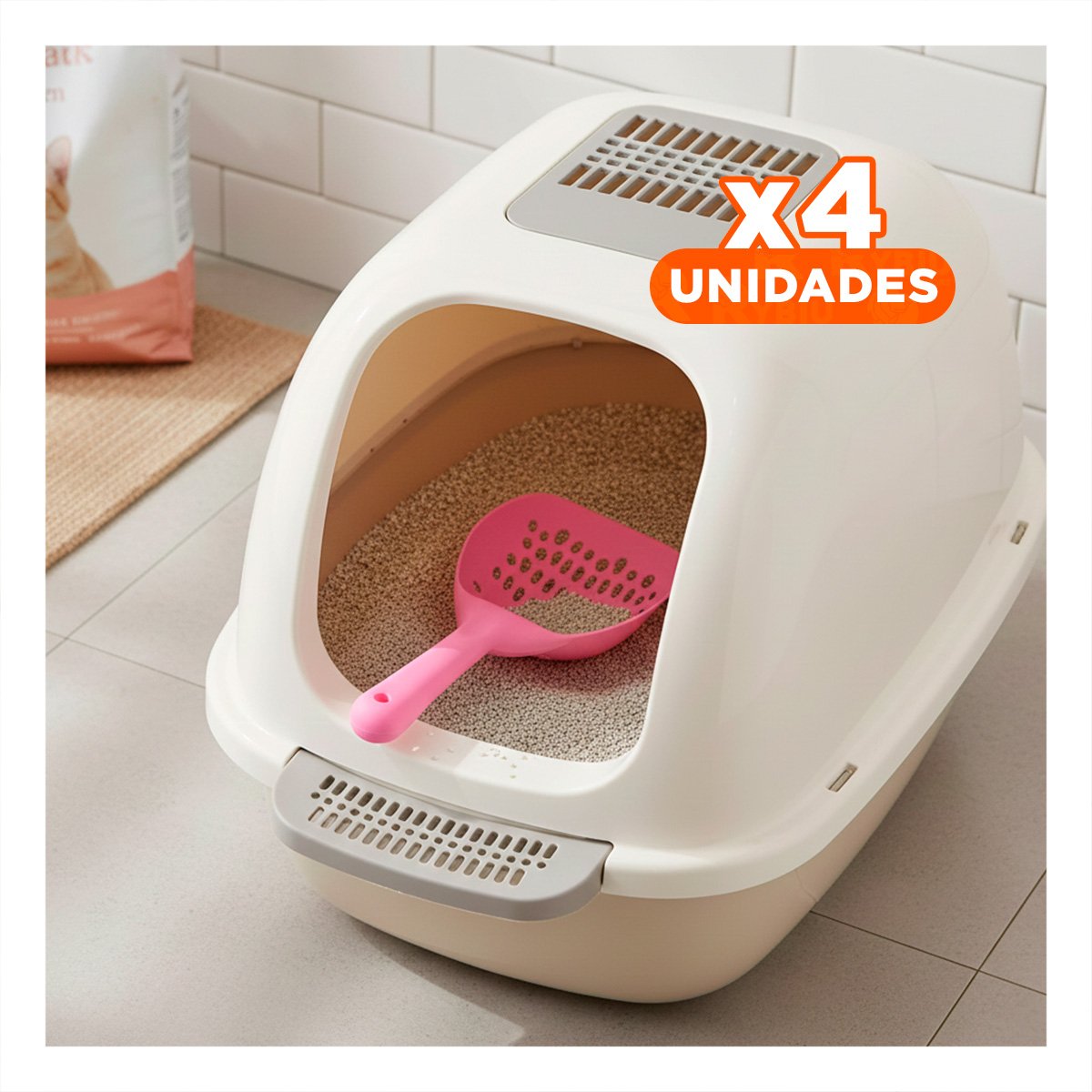 PACK4 ACCESORIO PARA LIMPIEZA DE ARENA DE GATO 32X16CM CON HUEQUITOS - 1