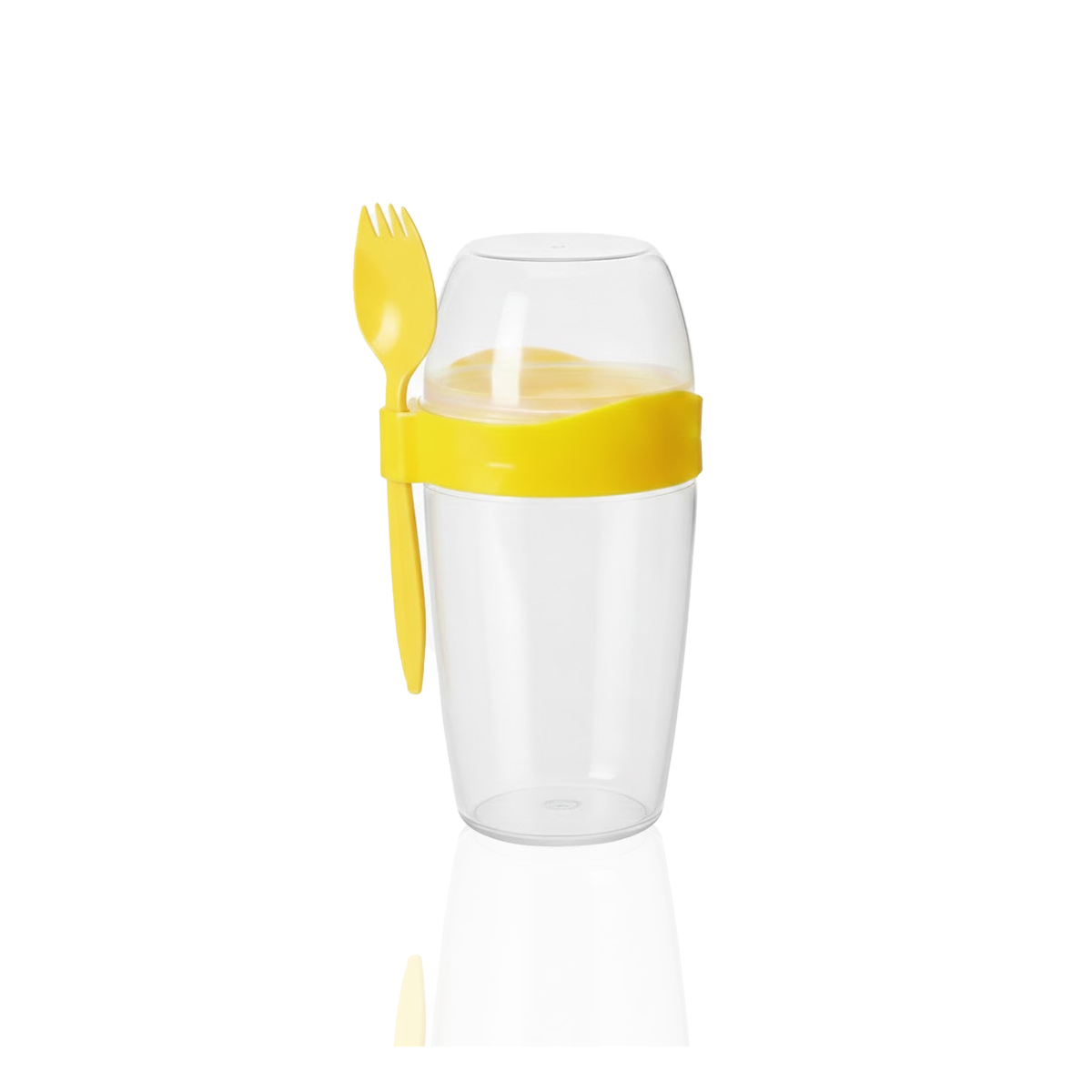 CONTENEDOR YOGURERO 2 EN 1 CON CUBIERTO GRANDE AMARILLO PARA TRANSPORTE SEGURO Y+LIGAS REGALO - 3