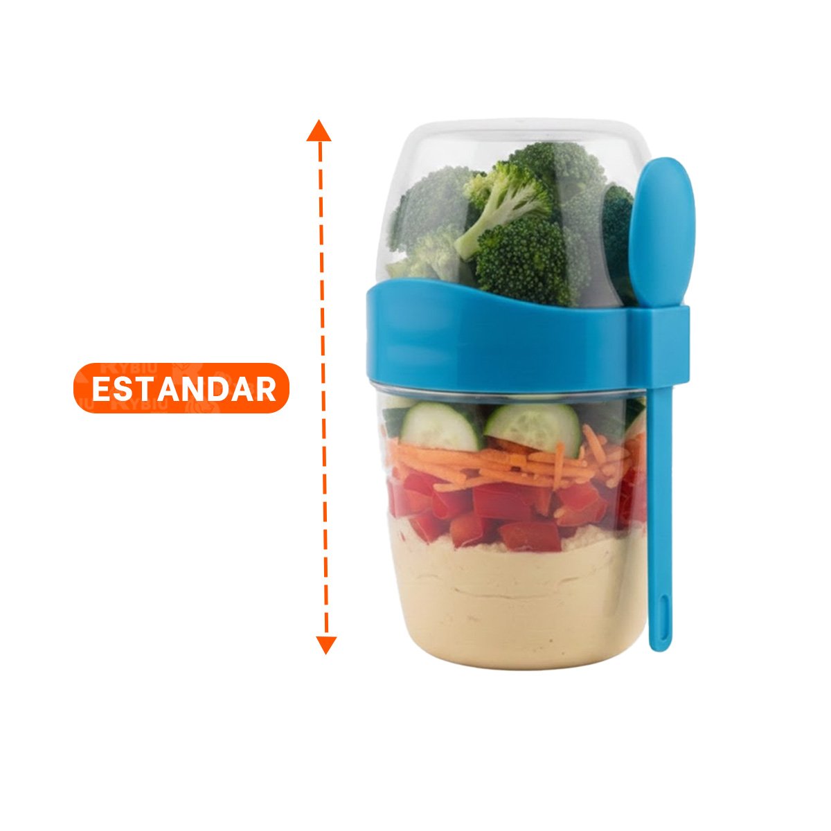 PACK12 VASO YOGUR AZUL CON CUCHARA INCLUIDA FACIL DE LLEVAR A CLASES - 4