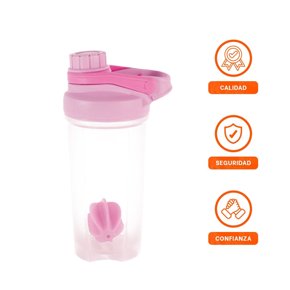 FRASCO TOMATODO SHAKER 500ML ROSADO PARA BEBIDAS Y LICUADOS SALUDABLES - 3