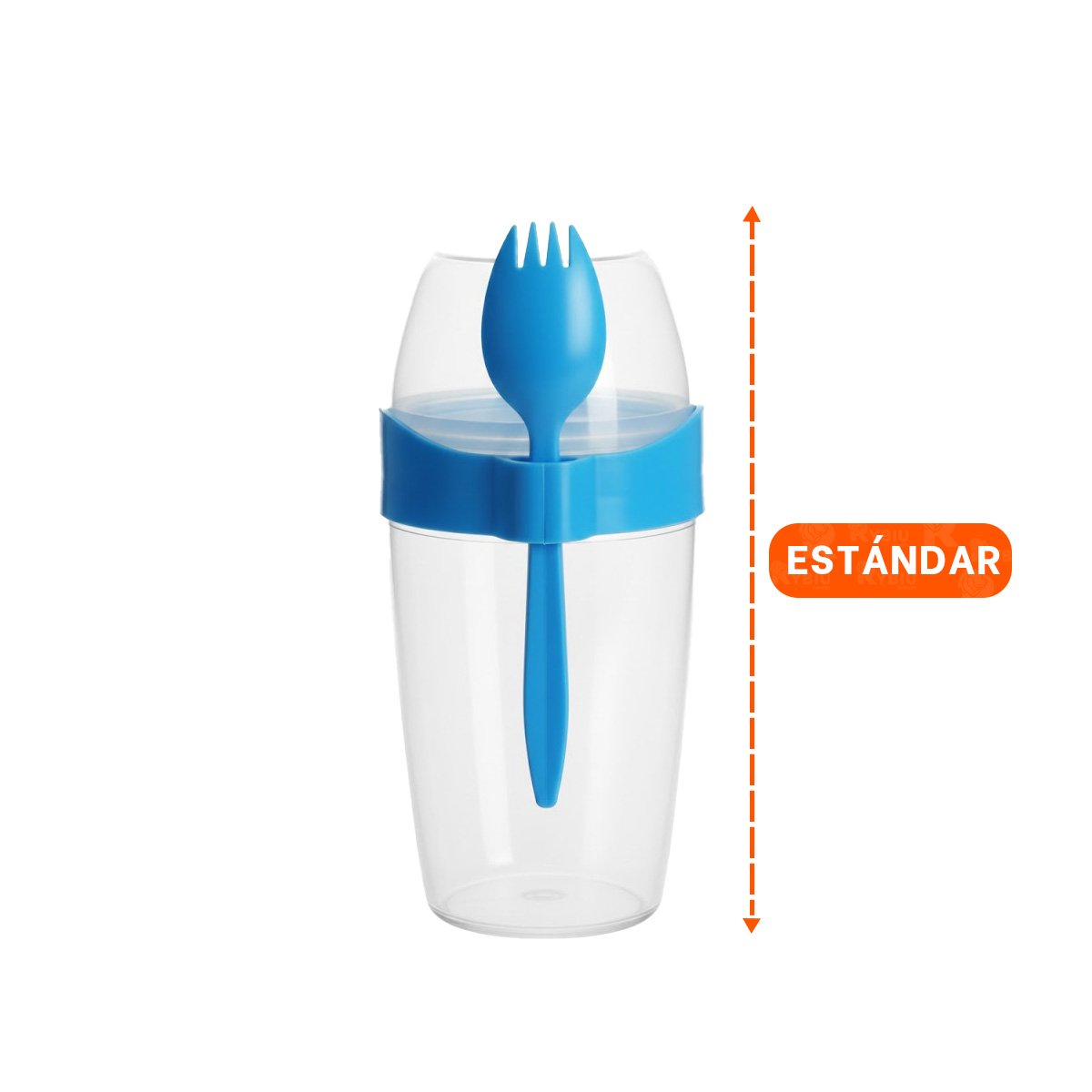 PACK4 CONTENEDOR YOGURERO 2 EN 1 CON CUBIERTO GRANDE AZUL PARA ESTILO DE VIDA ACTIVO - 4