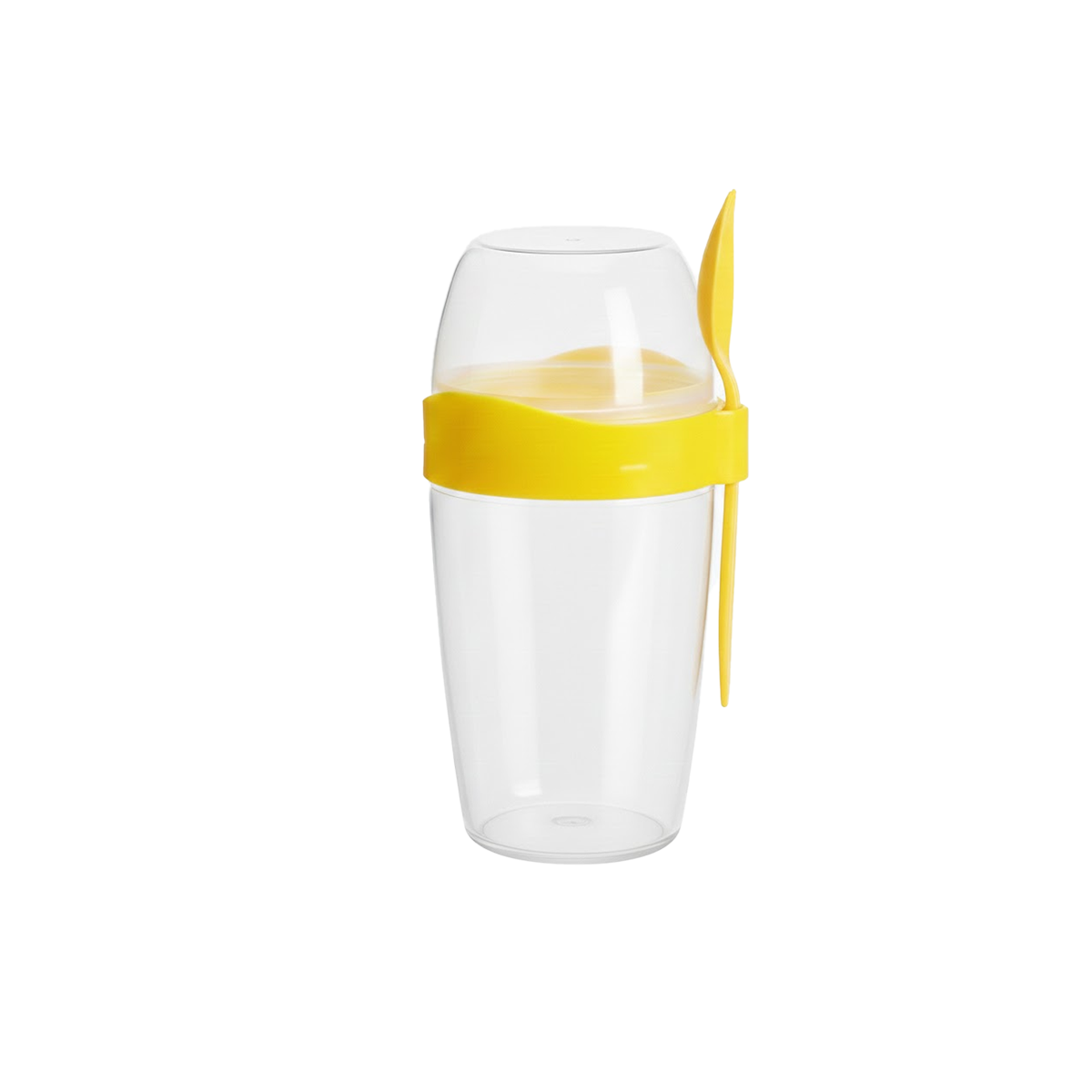 RECIPIENTE YOGURTERO 2 EN 1 CON CUBIERTO GRANDE AMARILLO PARA GUARDAR CEREAL Y+REGALO STICKER - 3