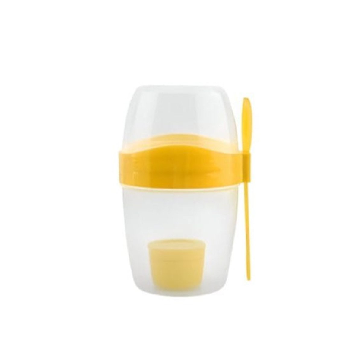 PACK12 TAZA YOGUR AMARILLA COMPACTA PARA ESPACIOS REDUCIDOS Y+REGALO STICKER - 2