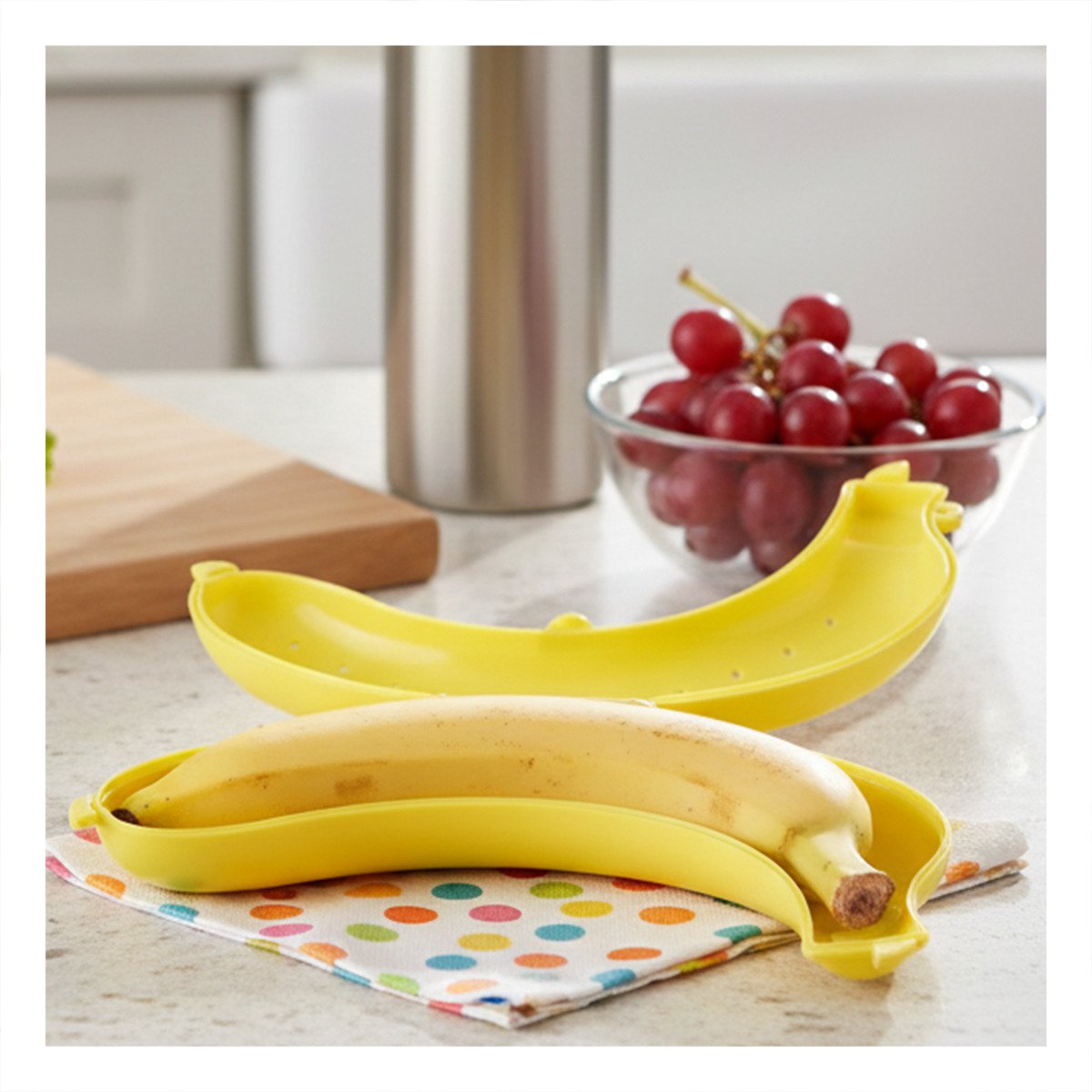 ESTUCHE PORTA PLATANO AMARILLO PARA MANTENER LA FRUTA FRESCA Y SEGURA Y+LIGAS REGALO - 1