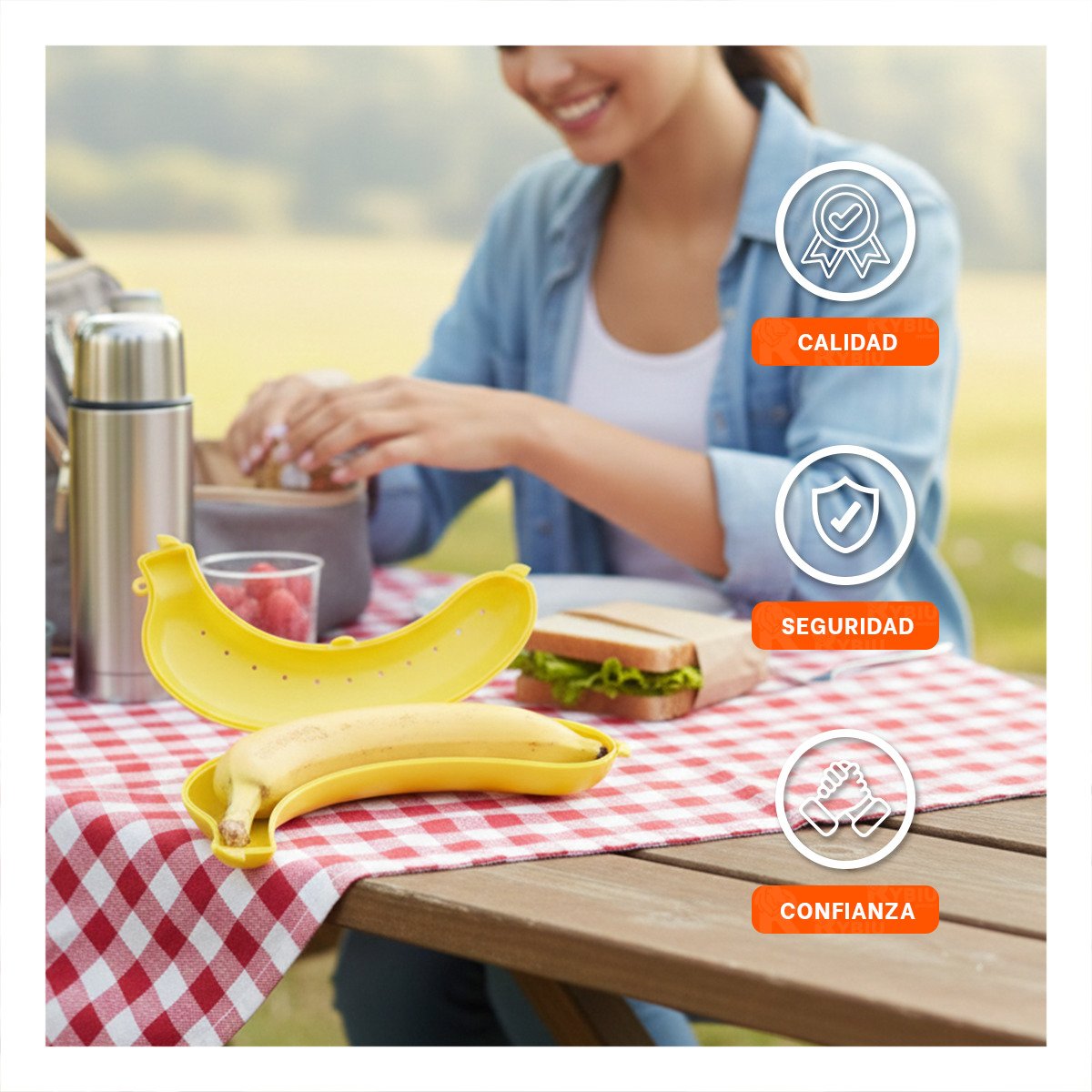 ESTUCHE PORTA PLATANO AMARILLO PARA MANTENER LA FRUTA FRESCA Y SEGURA Y+LIGAS REGALO - 3