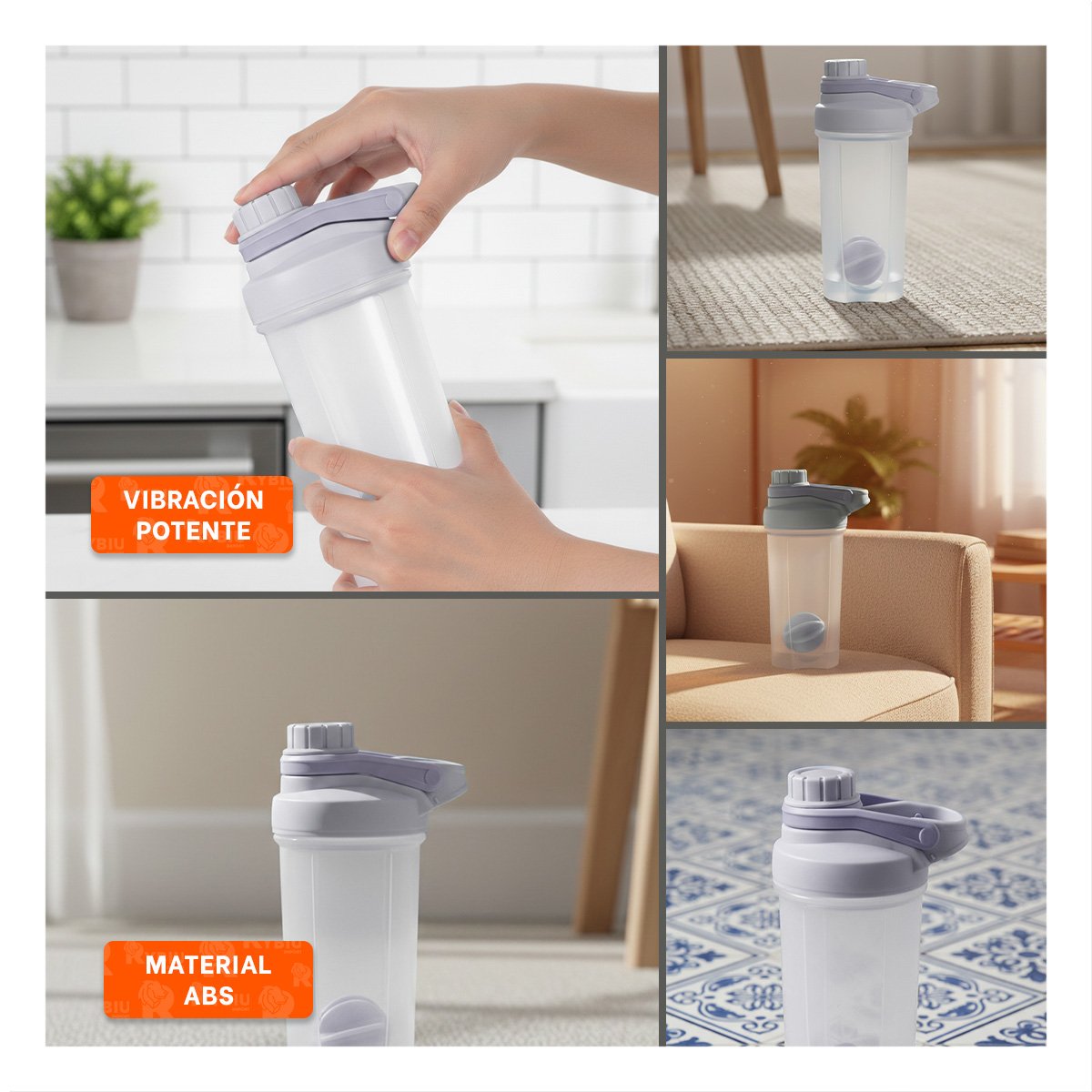 FRASCO TOMATODO SHAKER 500ML PLOMO PARA BEBIDAS Y LICUADOS SALUDABLES - 5