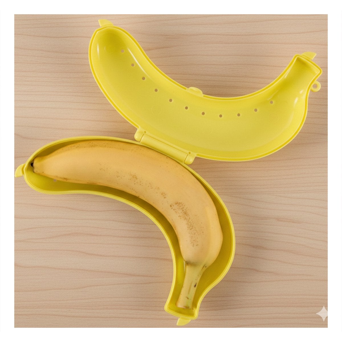 PACK2 CAJA PORTA PLATANO AMARILLO PRACTICA PARA NIÑOS Y ADULTOS Y+REGALO STICKER - 3