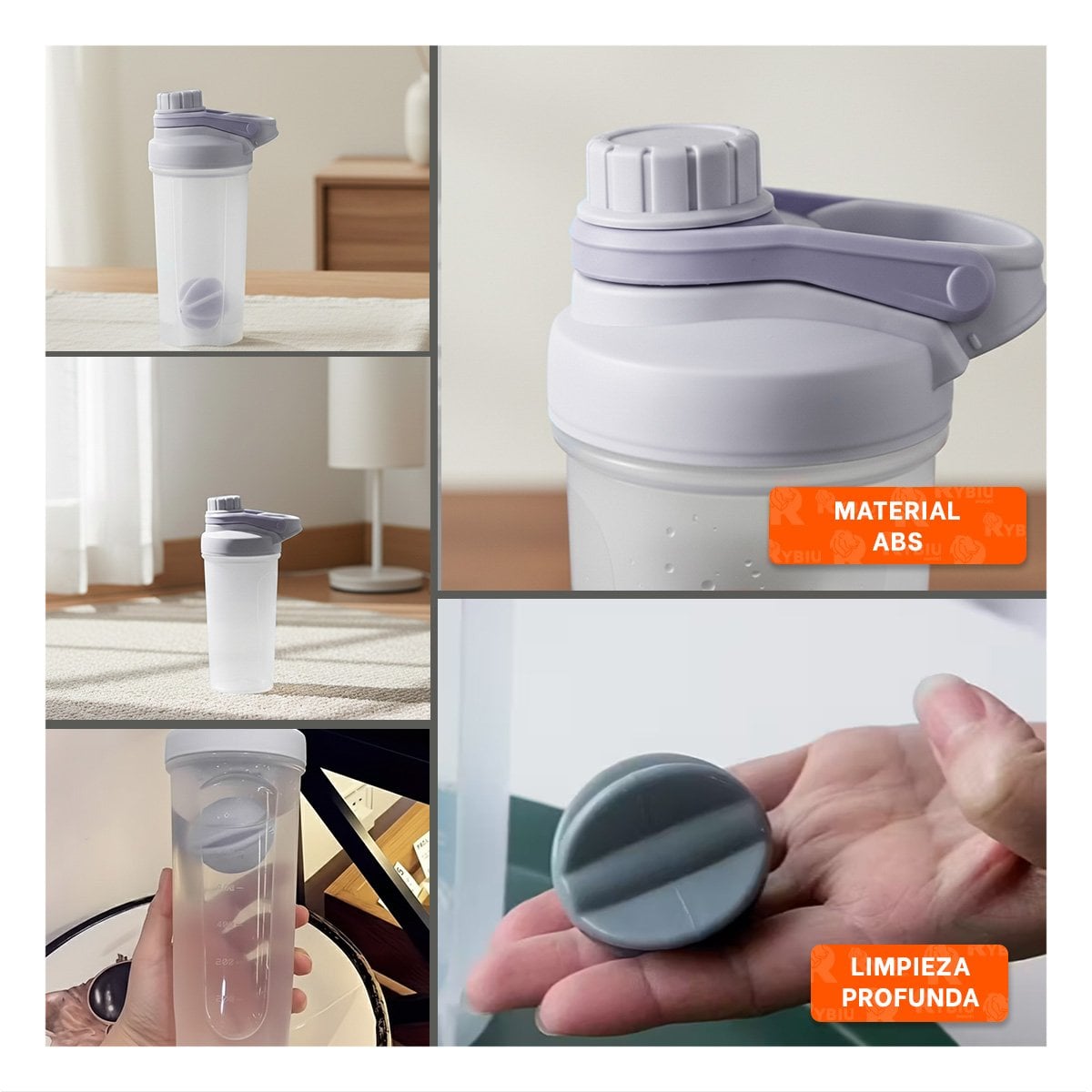 VASO TOMATODO SHAKER 500ML PLOMO FÁCIL DE TRANSPORTAR Y USAR GYM Y+POST IT - 1