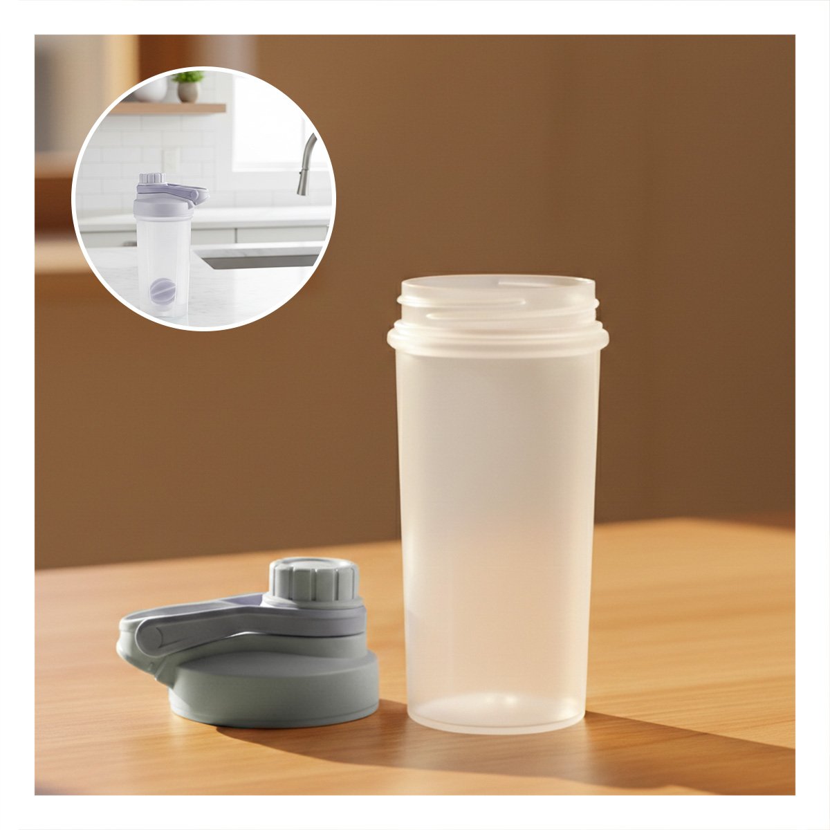 VASO TOMATODO SHAKER 500ML PLOMO FÁCIL DE TRANSPORTAR Y USAR GYM Y+POST IT - 2