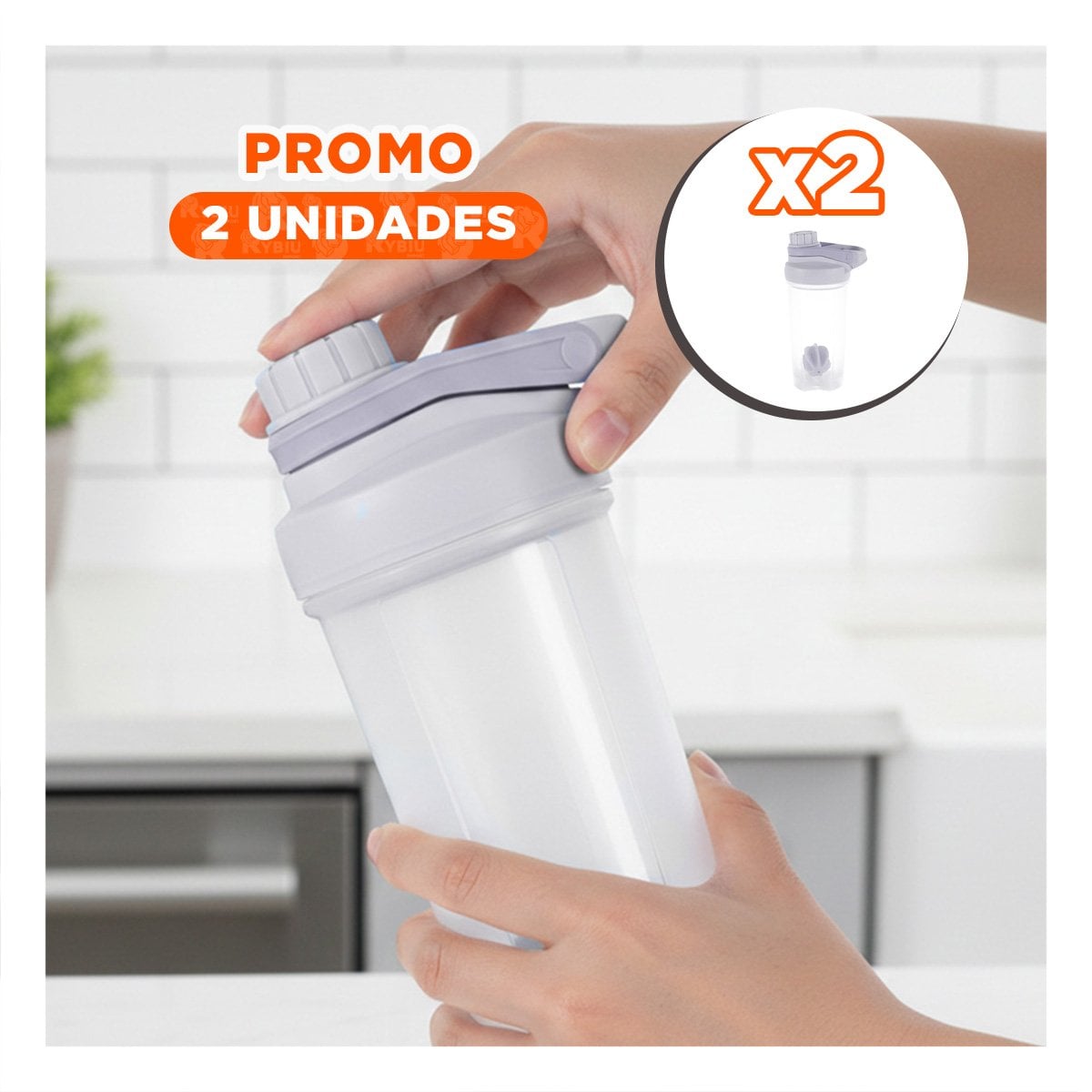 PACK2 BIDÓN TOMATODO SHAKER 500ML PLOMO REUTILIZABLE PARA BATIDOS Y LICUADOS Y+REGALO STICKER - 1