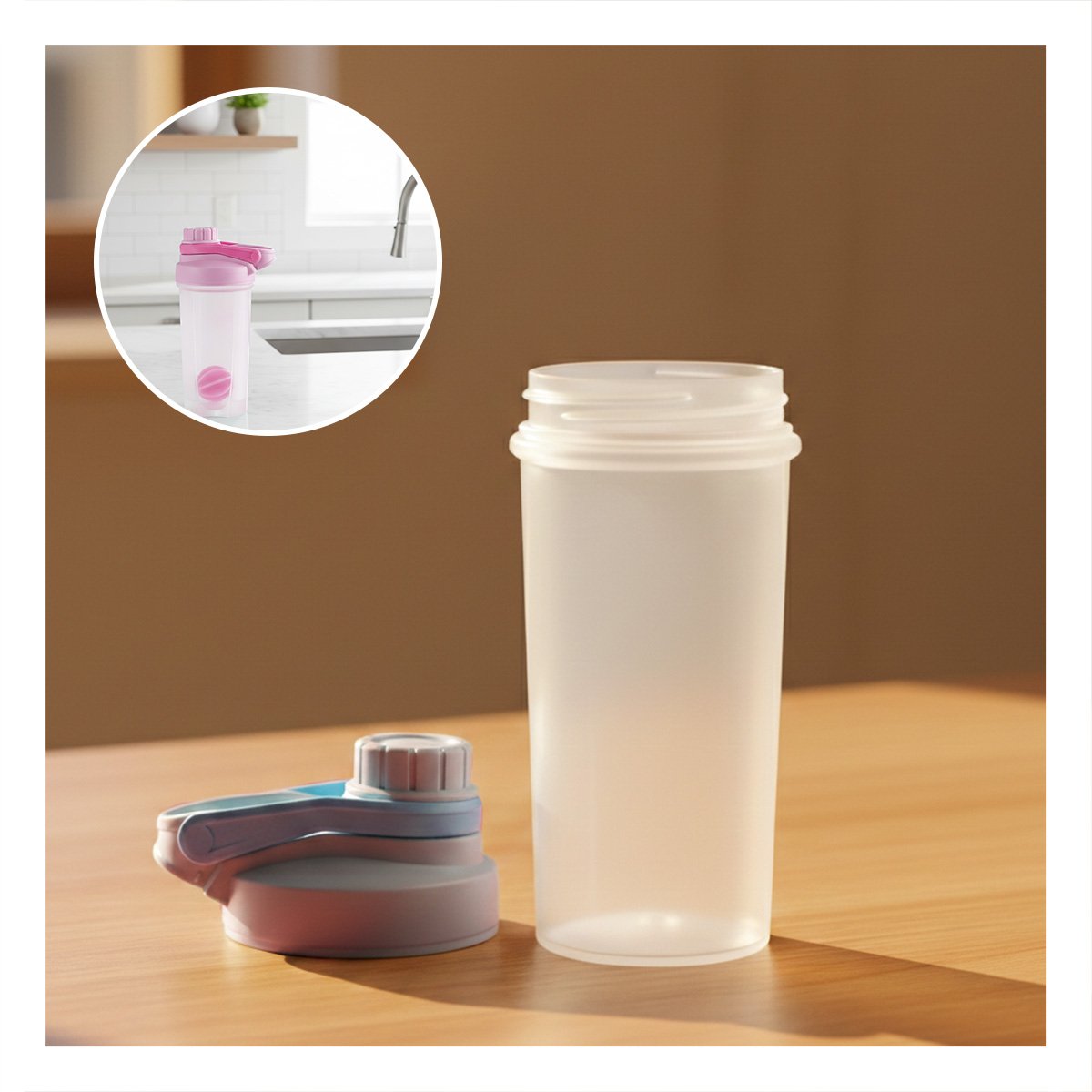 PACK12 FRASCO TOMATODO SHAKER 500ML ROSADO PARA HIDRATACIÓN Y DEPORTE DIARIO Y+PAPEL REGALO - 3