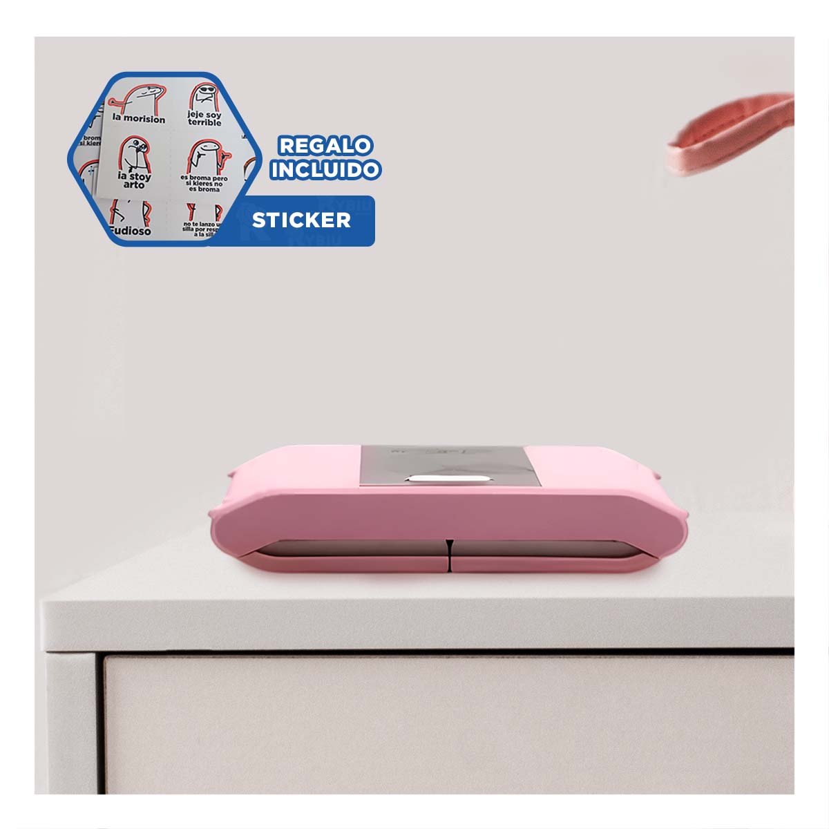 SOPORTE PARA UÑAS PORTATIL ROSADO RESISTENTE Y ELEGANTE PARA USO DIARIO Y+REGALO STICKER - 1