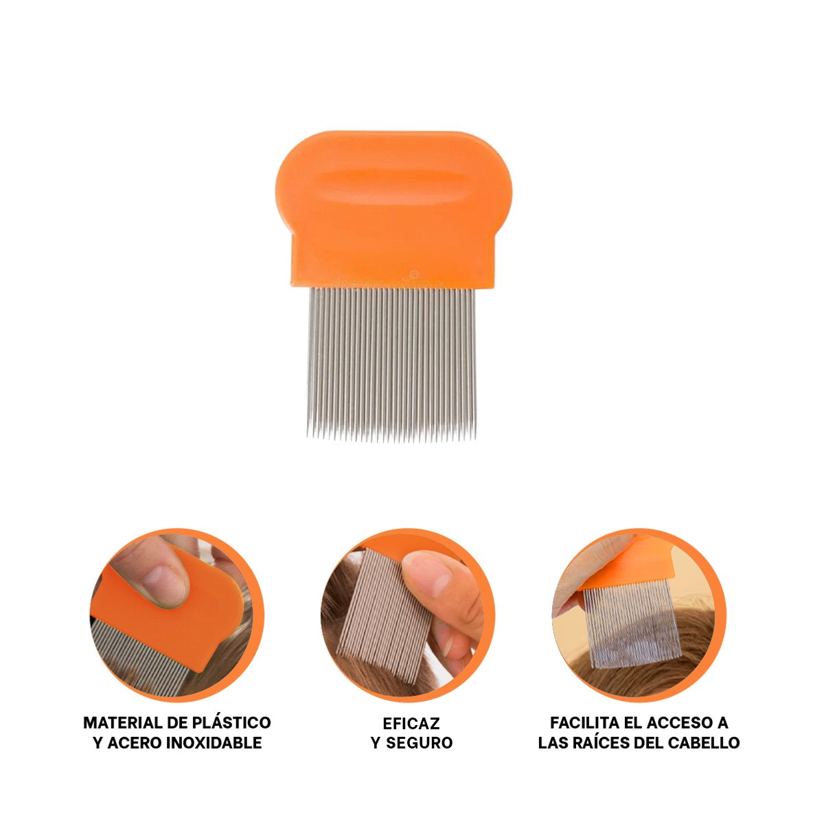 APLICADOR NARANJA PARA PIOJOS Y LIENDRES RESISTENTE Y PRACTICO EN CASA - 3