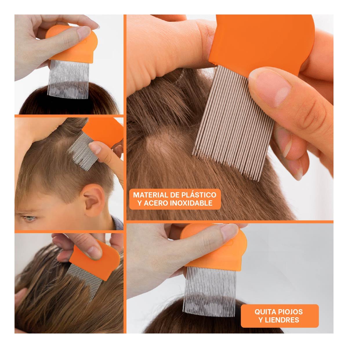 APLICADOR NARANJA PARA PIOJOS Y LIENDRES RESISTENTE Y PRACTICO EN CASA - 5