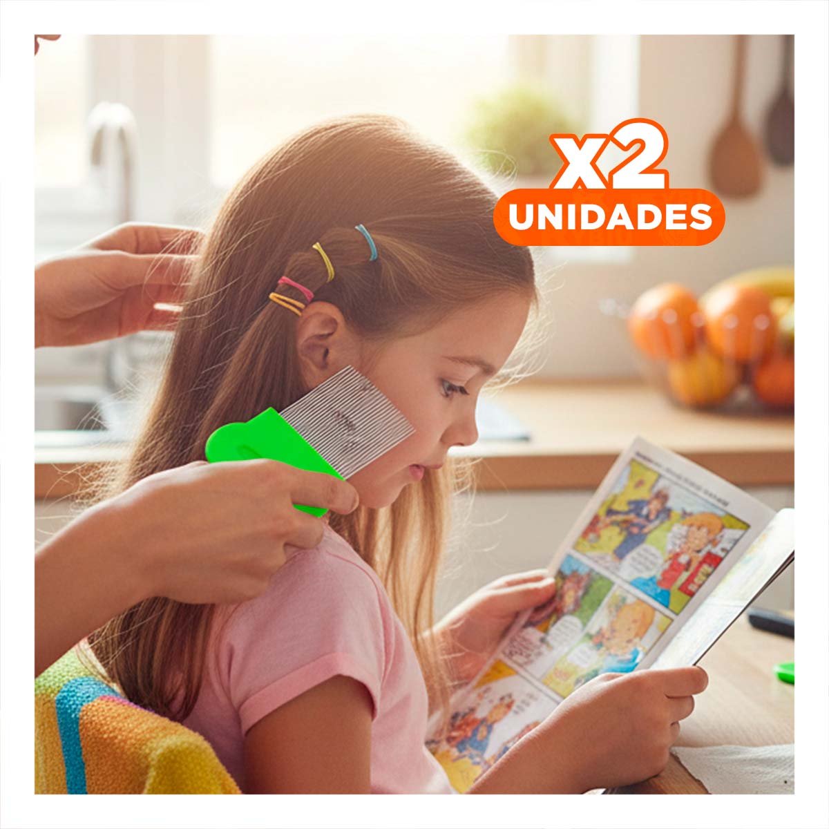 PACK2 HERRAMIENTA PORTATIL VERDE PARA PIOJOS Y LIENDRES COMODA Y DURADERA Y+REGALO STICKER - 1