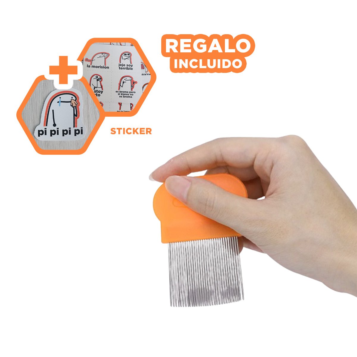 APLICADOR COMPACTO NARANJA PARA PIOJOS Y LIENDRES FACIL DE USAR EN HOGAR Y+REGALO STICKER - 1
