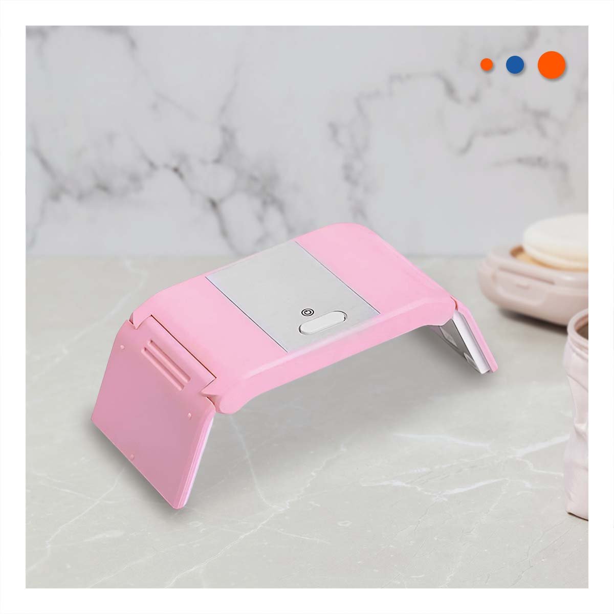 PACK2 EXPOSITOR PARA UÑAS PORTATIL ROSADO MODERNA Y PEQUENA PARA SECADO Y+PAPEL REGALO - 5