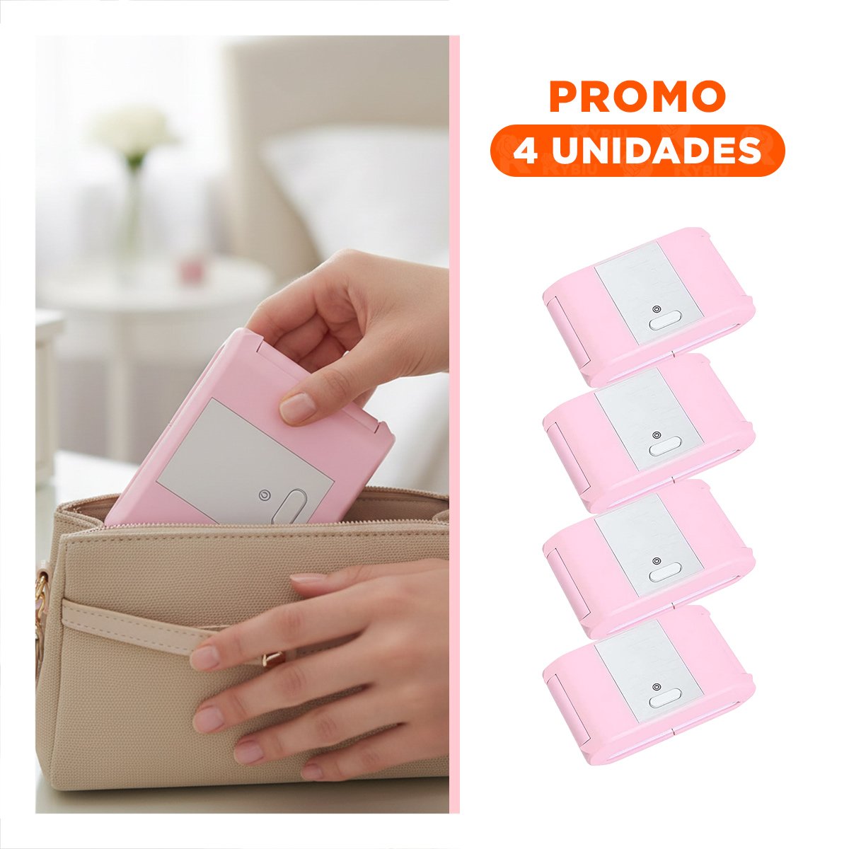 PACK4 PORTA UÑAS PORTATIL ROSADO PRACTICA Y ELEGANTE PARA USO DIARIO Y+REGALO STICKER - 1