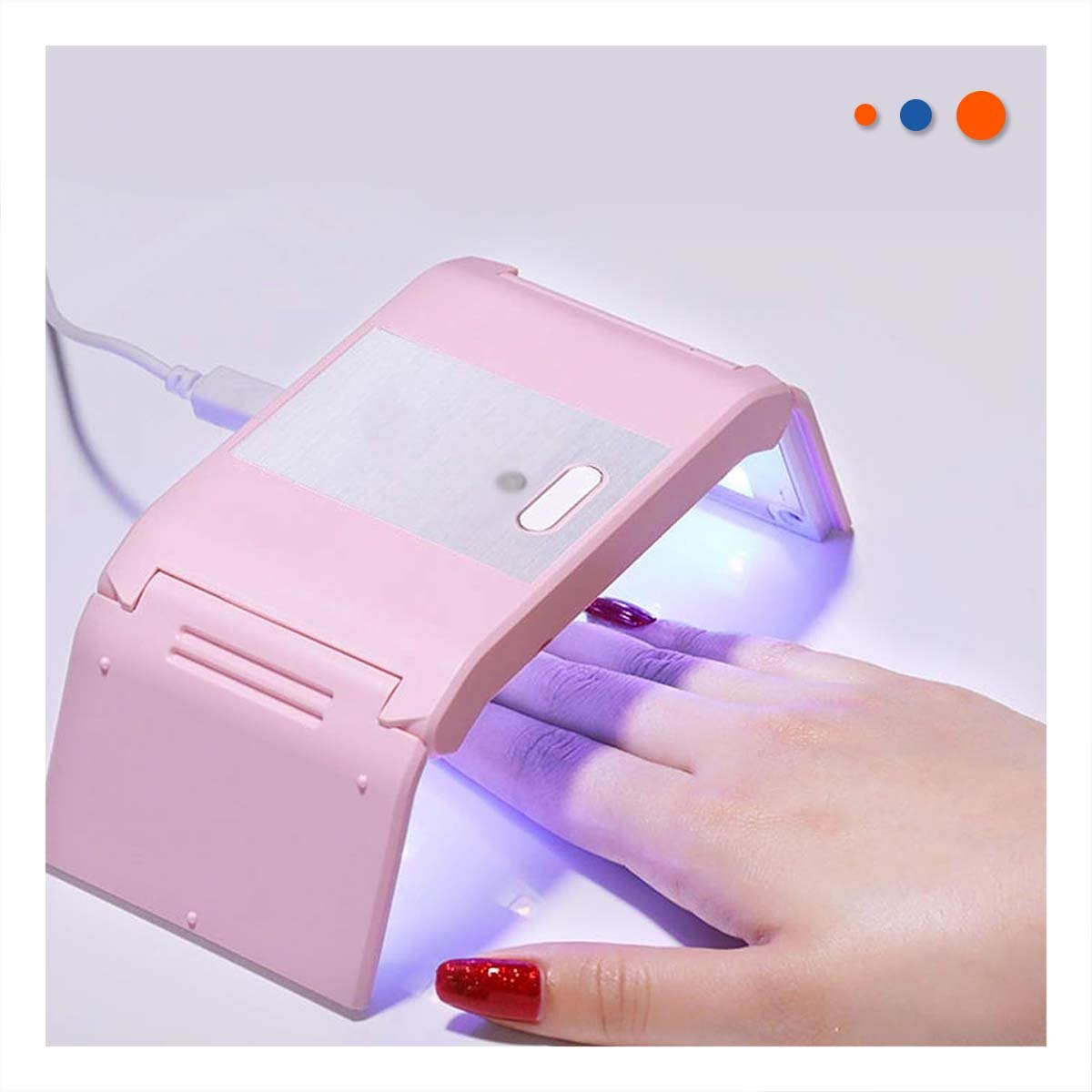 SOPORTE PARA UÑAS PORTATIL ROSADO PRACTICO Y COMPACTO PARA CUIDADO DE MANOS Y+PAPEL REGALO - 2