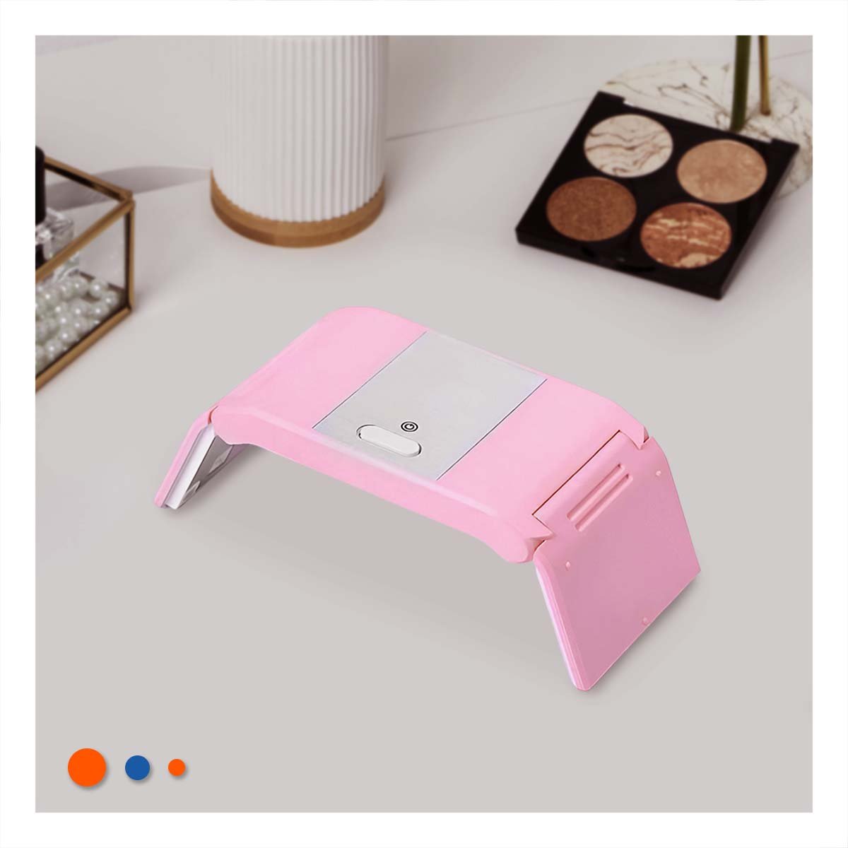 SOPORTE PARA UÑAS PORTATIL ROSADO PRACTICO Y COMPACTO PARA CUIDADO DE MANOS Y+PAPEL REGALO - 3
