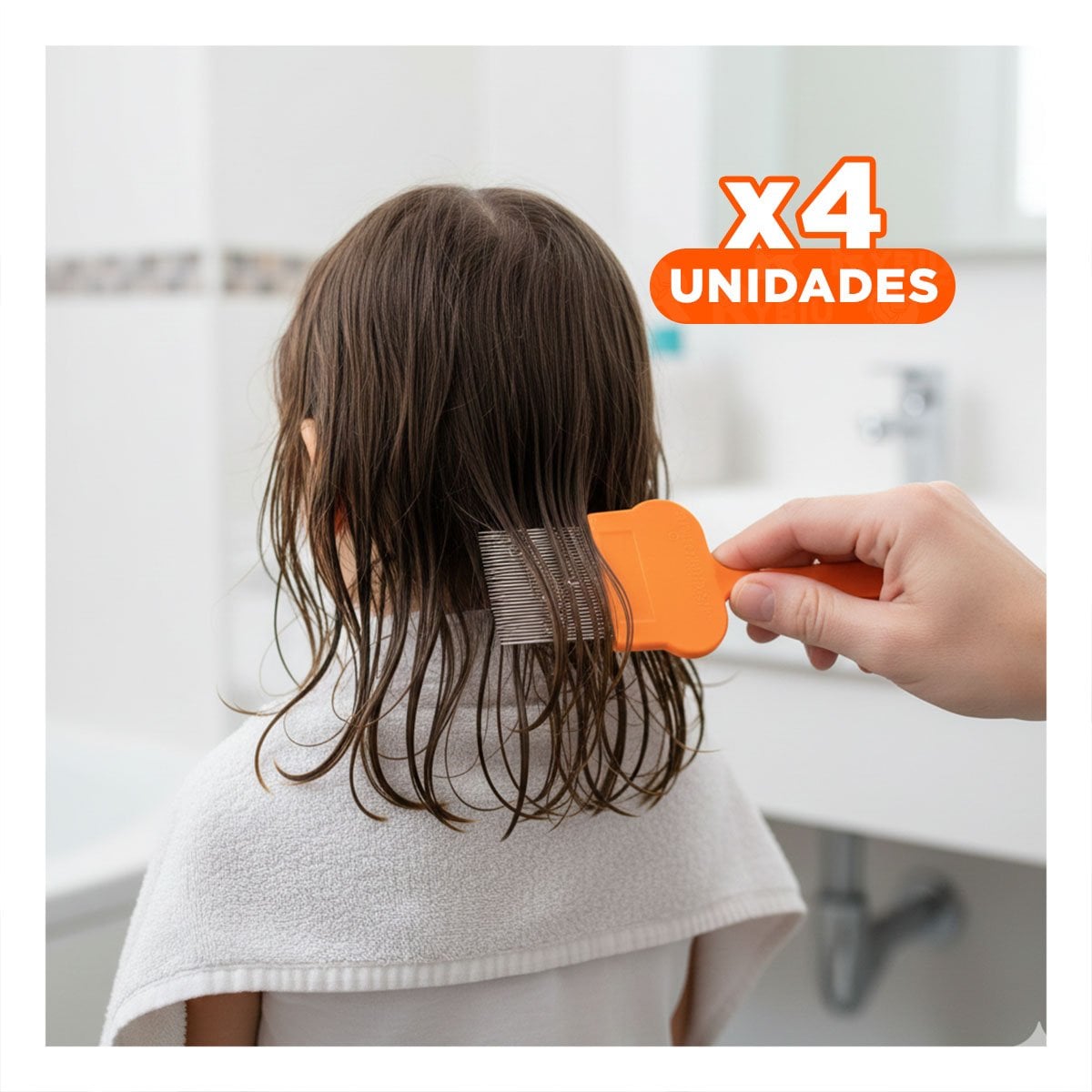 PACK4 PEINE PARA PIOJOS Y LIENDRES NARANJA RESISTENTE Y COMODO EN CASA - 1