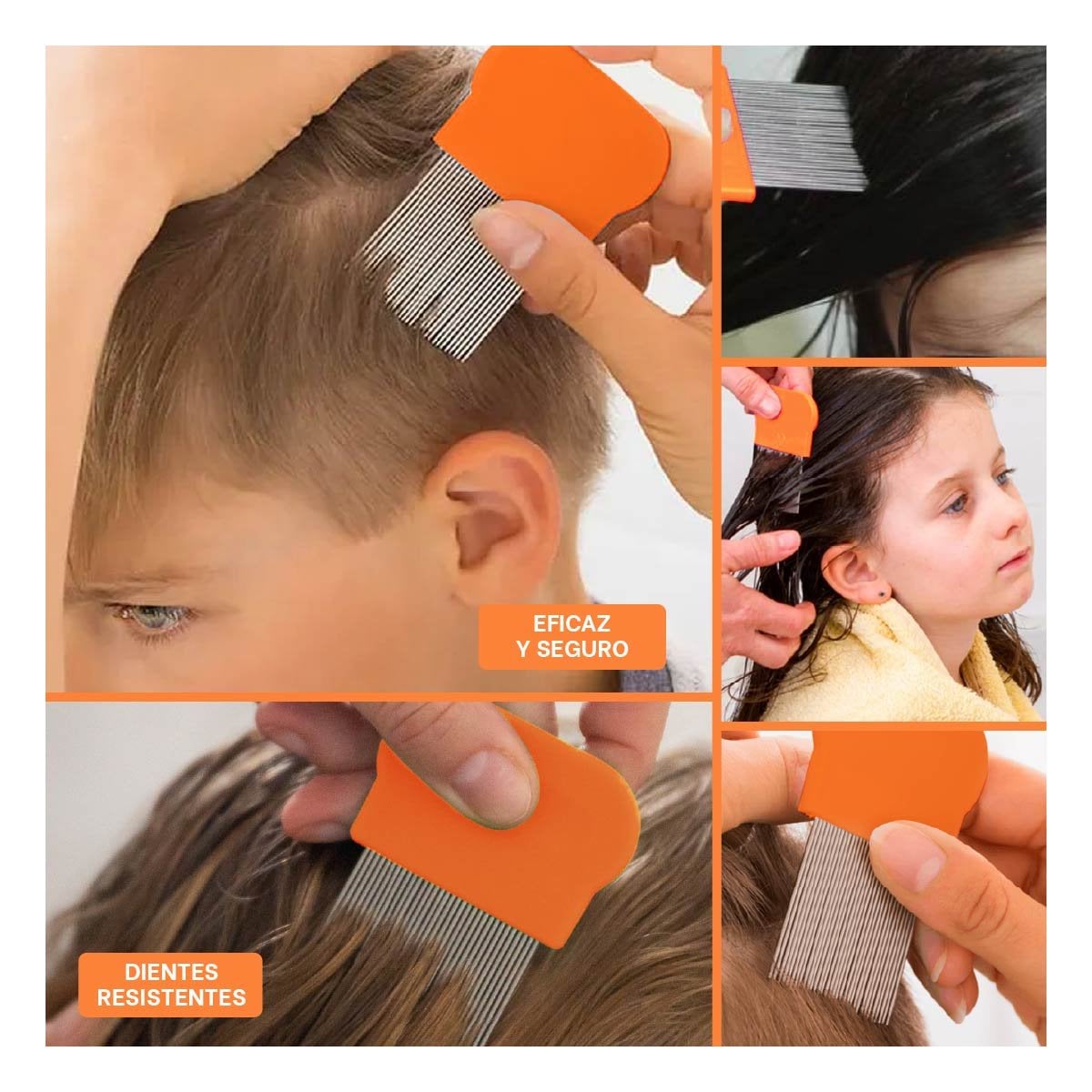 PACK2 HERRAMIENTA COMPACTA NARANJA PARA PIOJOS Y LIENDRES FACIL DE USAR Y+PAPEL REGALO - 3