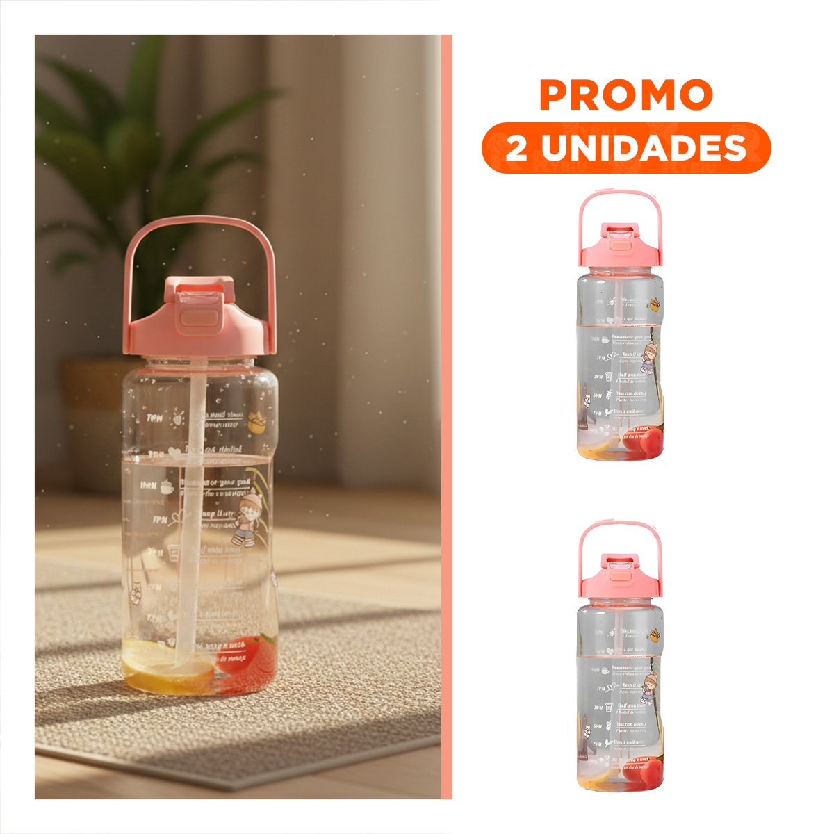 PACK2 RECIPIENTE TRIO TRANSPARENTE ROSADO RESISTENTE Y FACIL DE LIMPIAR CASA - 1