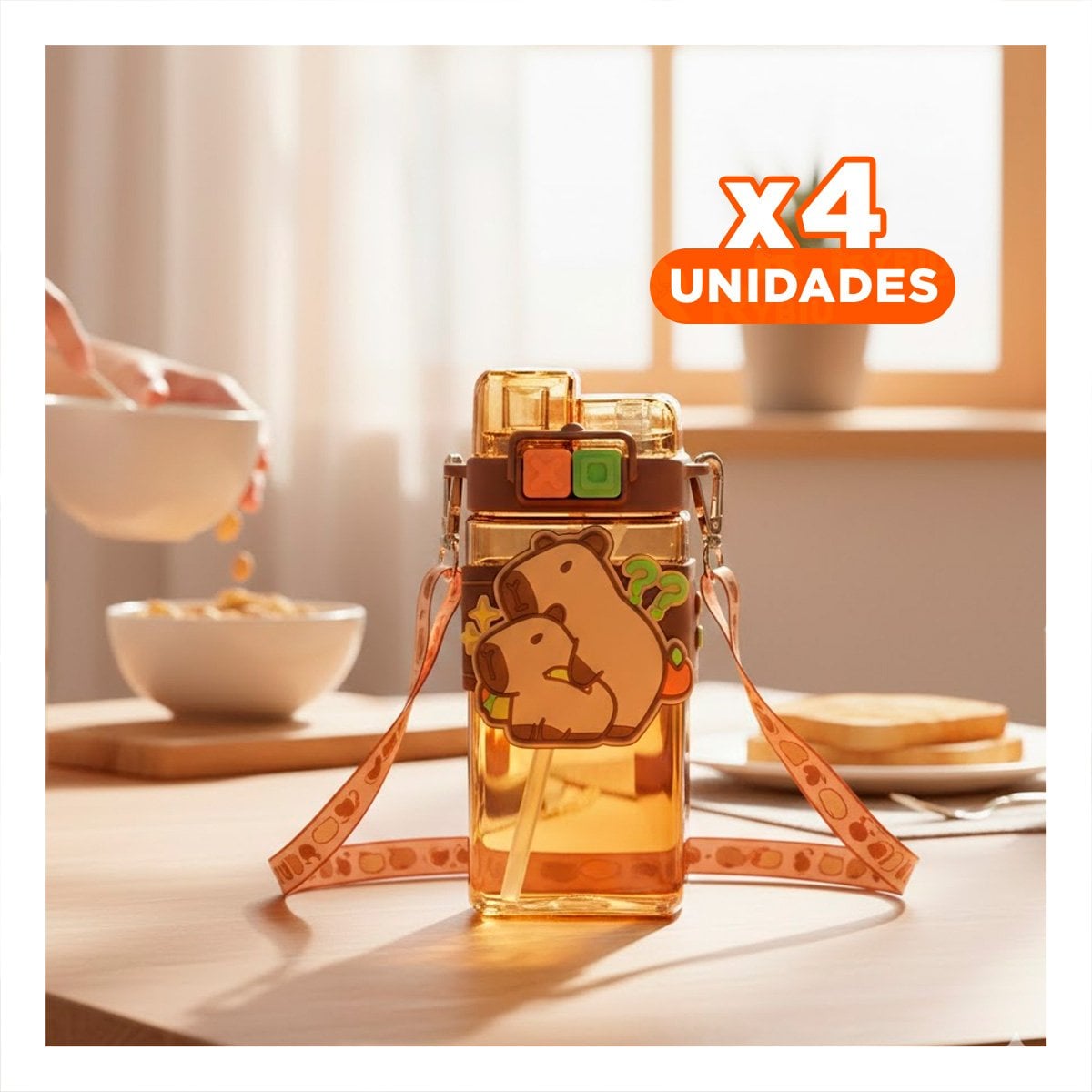 PACK4 COPA DOBLE CHUPON CON CORREA MARRON MANTIENE BEBIDAS FRIAS - 1