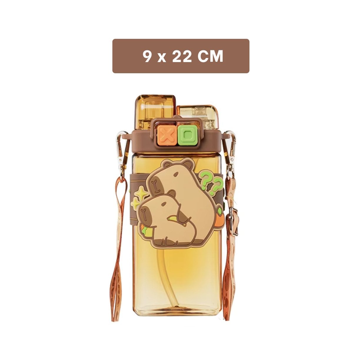 BOTELLA DOBLE CHUPON CON CORREA MARRON MANTIENE BEBIDAS FRIAS - 4