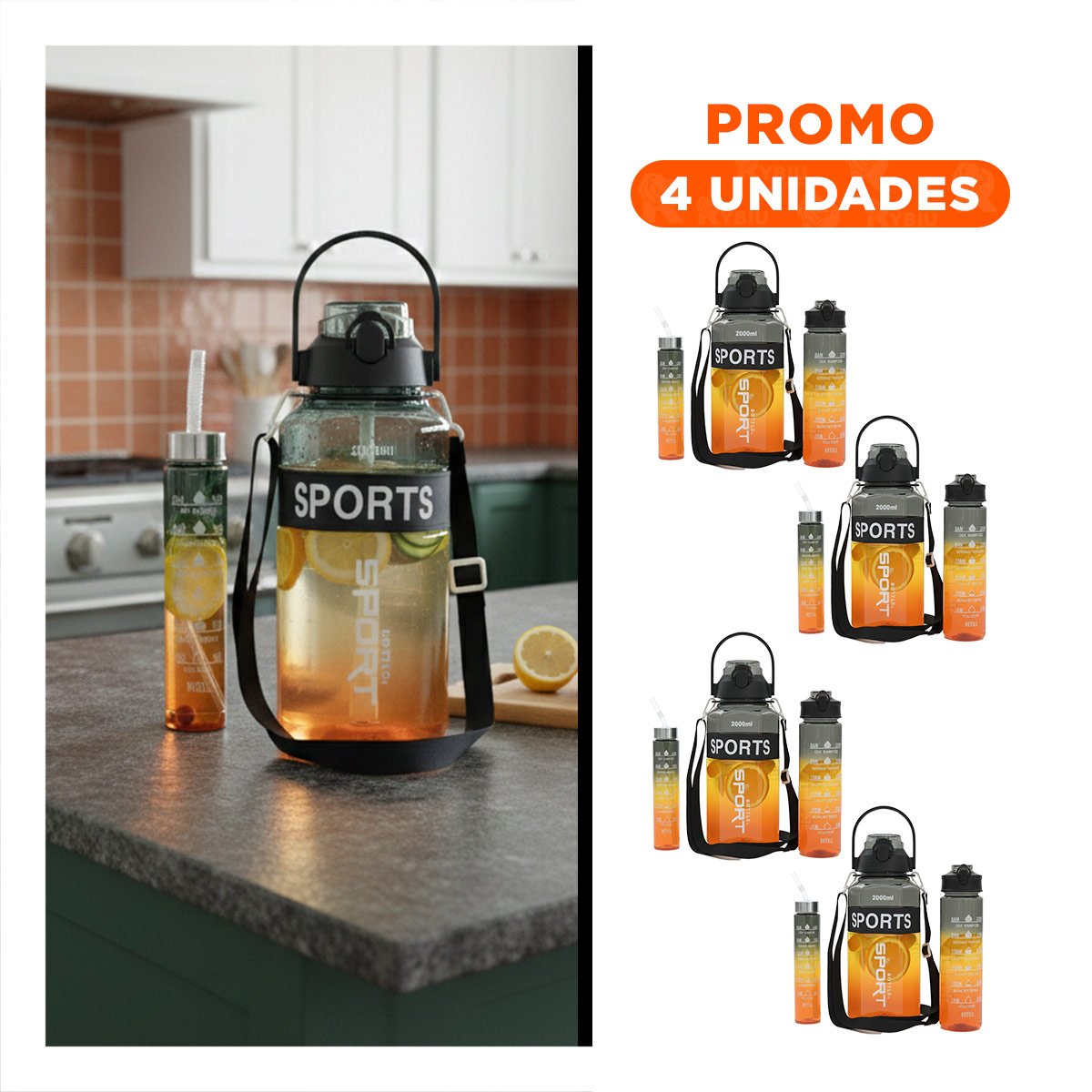 PACK4 COPA TRIO TRANSPARENTE NEGRO AMARILLO Y NARANJA RESISTENTE Y+REGALO STICKER - 1