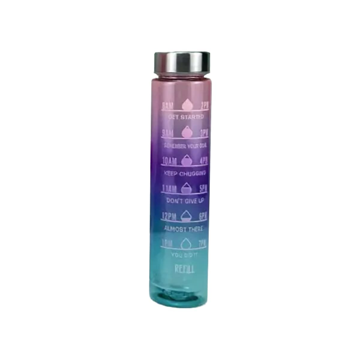 BOTELLA TRIO TRANSPARENTE ROSADO CLARO MORADO Y VERDE LIGERA Y COMODO Y+LIGAS REGALO - 3