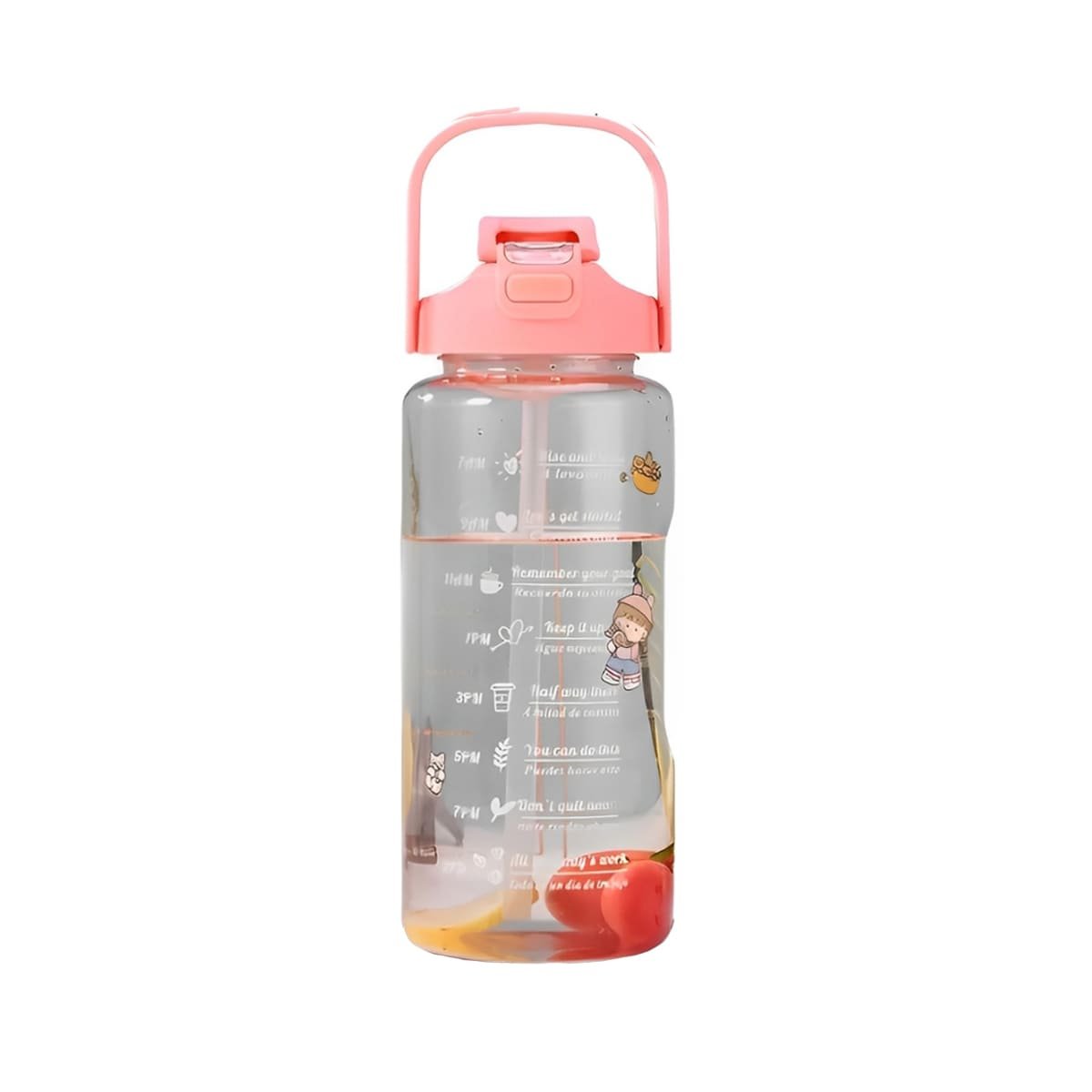 BOTELLA TRIO TRANSPARENTE ROSADO RESISTENTE Y FACIL DE LIMPIAR CASA Y+REGALO STICKER - 3
