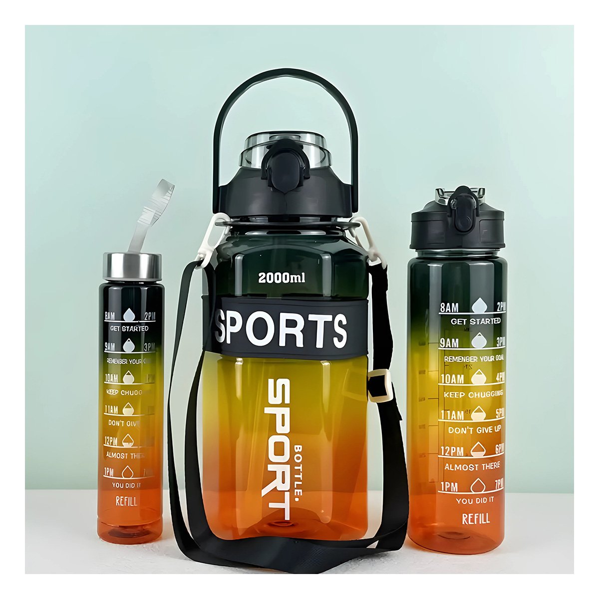 PACK2 RECIPIENTE TRIO TRANSPARENTE NEGRO AMARILLO Y NARANJA RESISTENTE Y FACIL LIMPIAR - 2