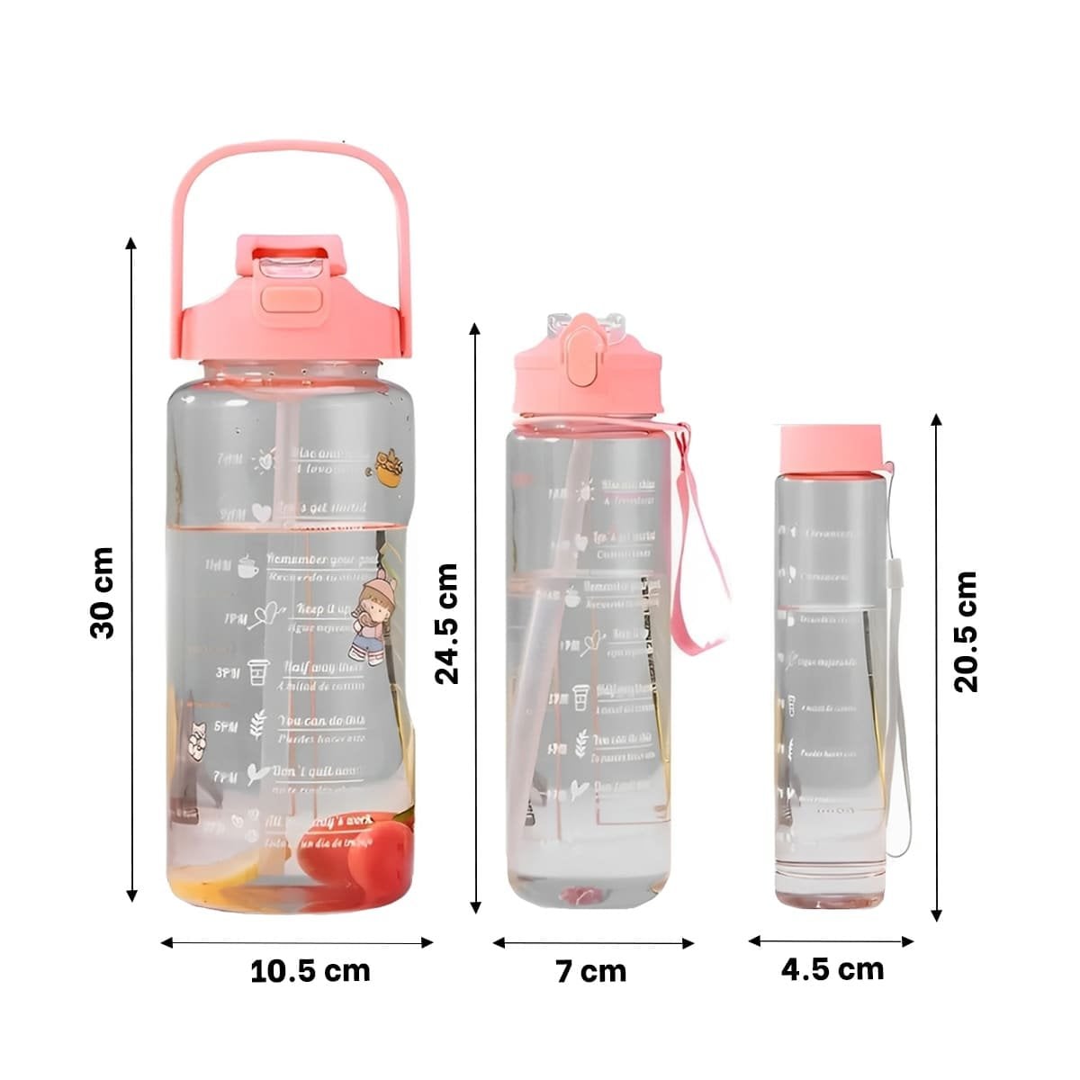 PACK6 JARRA TRIO TRANSPARENTE ROSADO MANTIENE BEBIDAS FRIAS Y CALIENTES Y+REGALO STICKER - 4