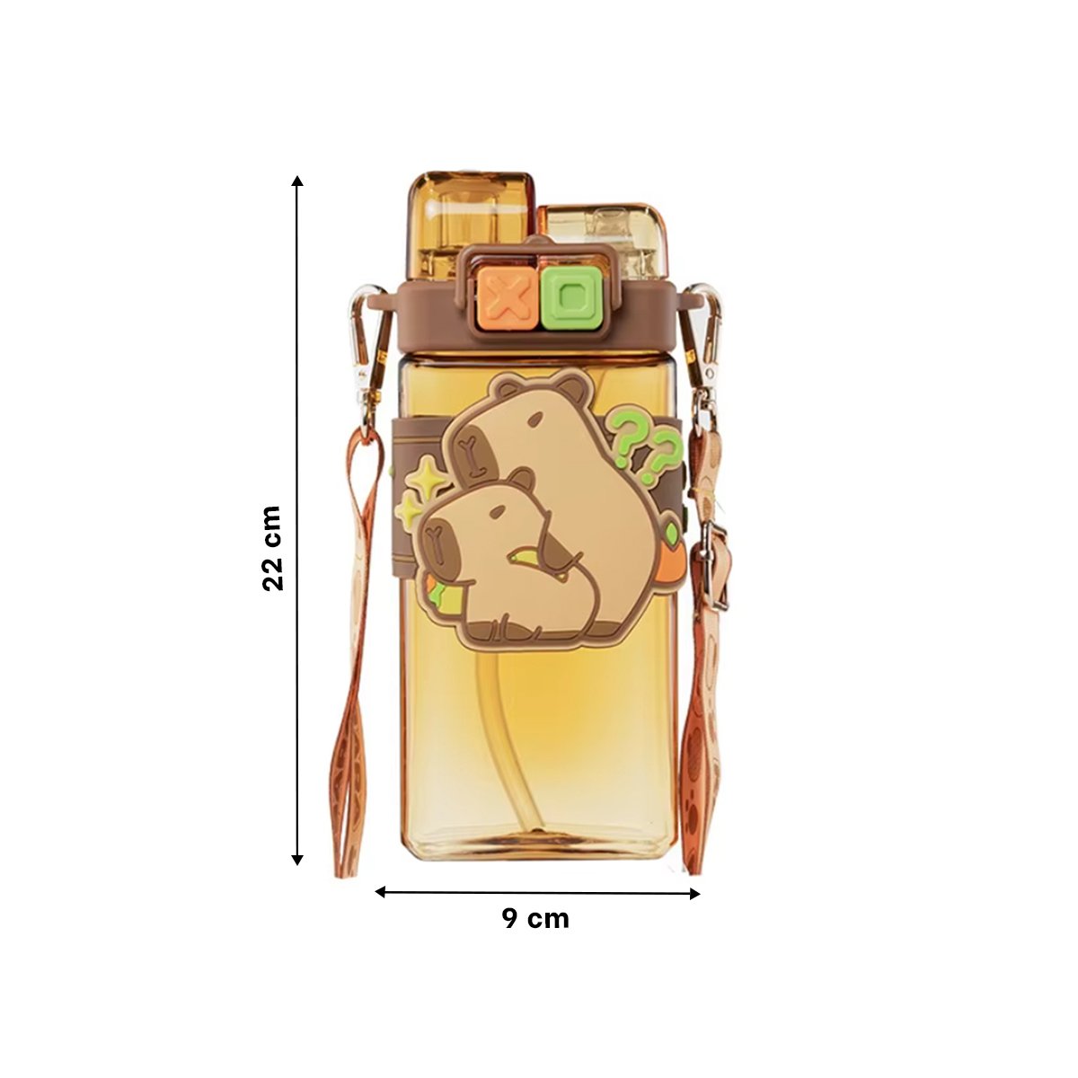 BOTELLA DOBLE CHUPON CON CORREA MARRON LIGERA Y COMODA TRANSPORTAR Y+PAPEL REGALO - 4