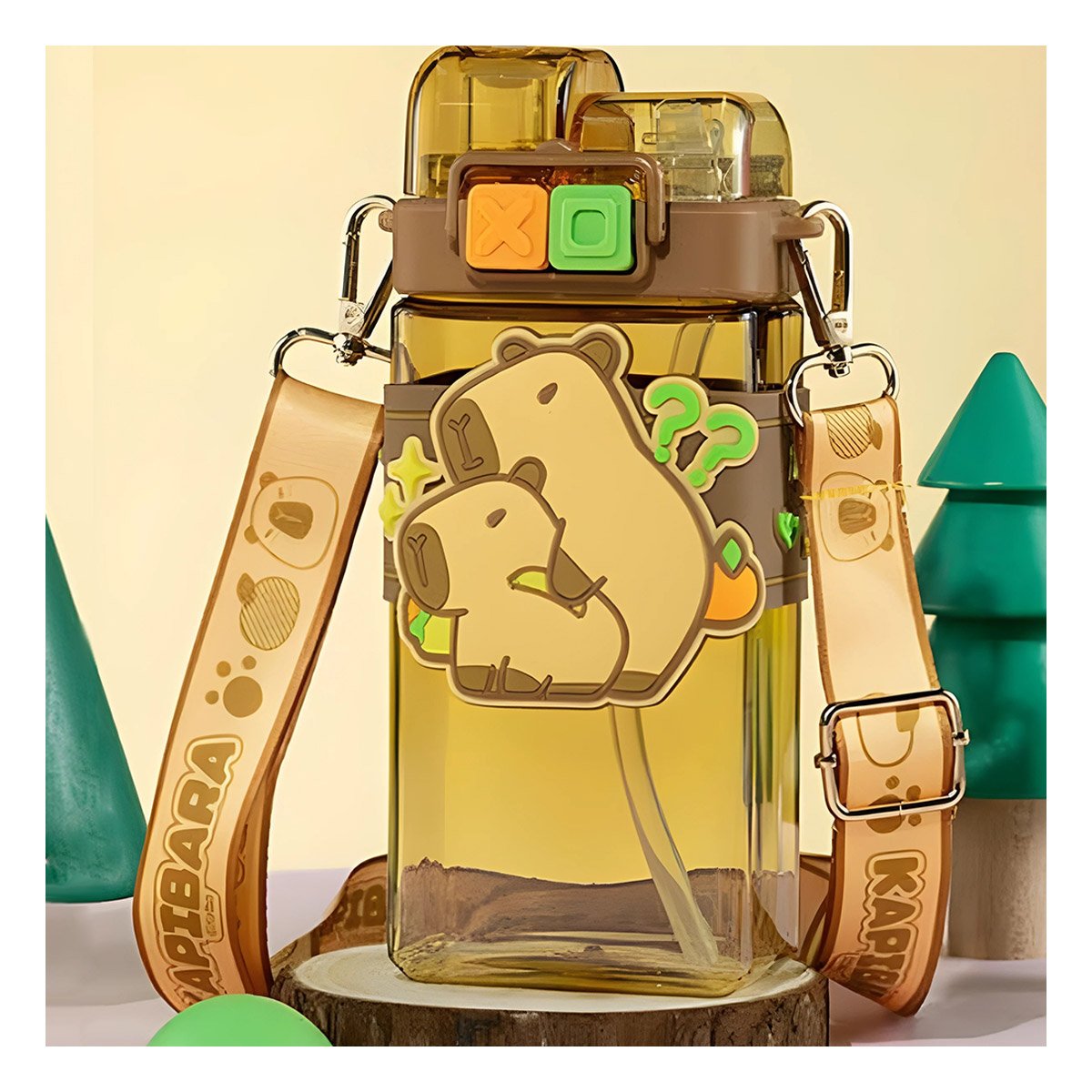 BOTELLA DOBLE CHUPON CON CORREA MARRON LIGERA Y COMODA TRANSPORTAR Y+PAPEL REGALO - 5