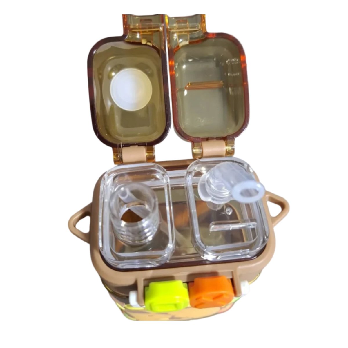PACK6 JARRA DOBLE CHUPON CON CORREA MARRON MANTIENE BEBIDAS FRIAS Y+REGALO STICKER - 2