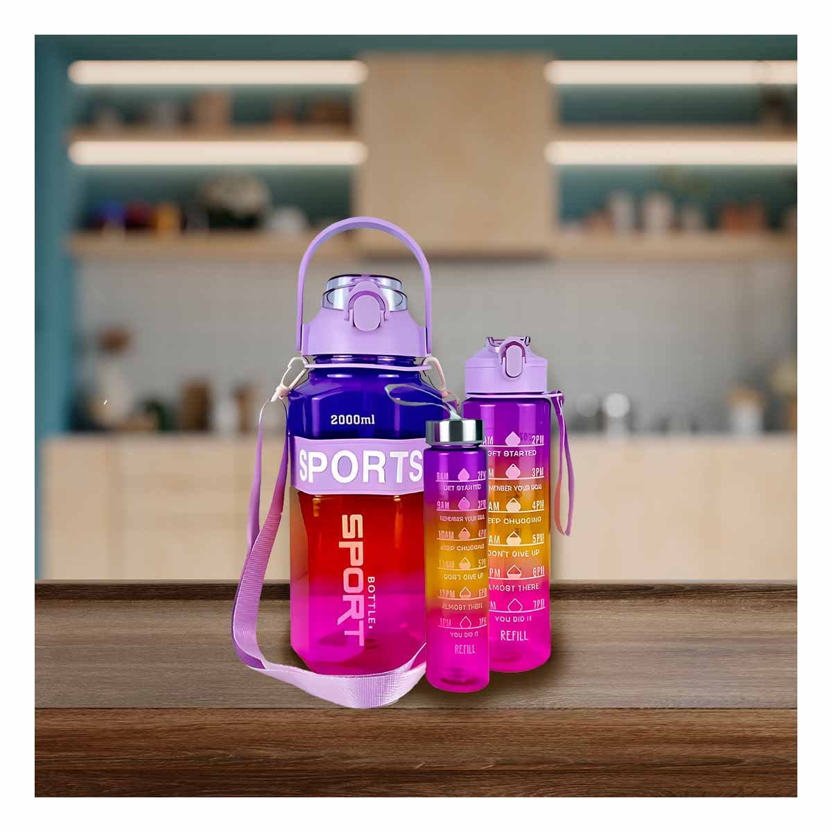 PACK4 COPA TRIO TRANSPARENTE MORADO ROJO Y FUCSIA MANTIENE BEBIDAS - 5