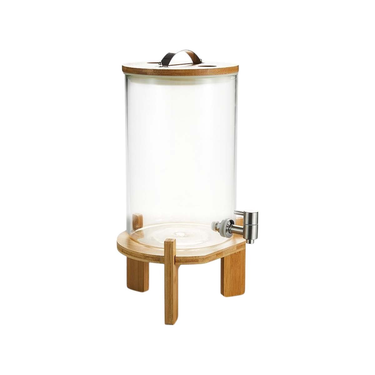 RECIPIENTE 8L TRANSPARENTE CON SOPORTE DE MADERA FUNCIONAL PARA USO DIARIO Y+LIGAS REGALO - 3