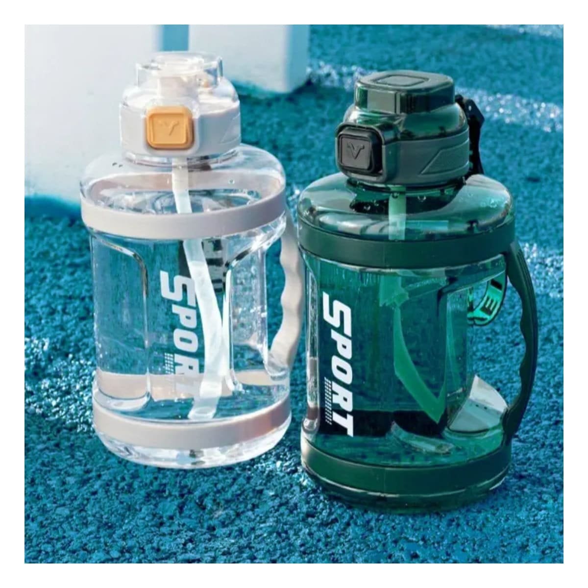 BOTELLA BIDON VERDE CON TAPA HERMETICA FACIL DE ABRIR Y CERRAR Y+REGALO STICKER - 2