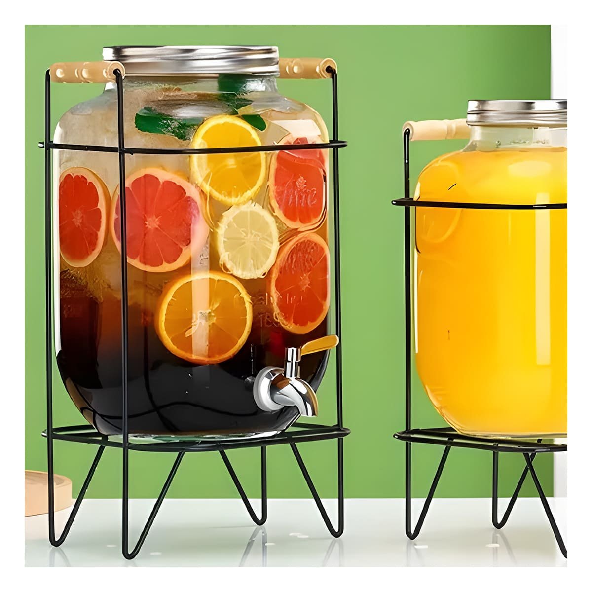 CONTENEDOR TRANSPARENTE 5 L CON BASE METALICA NEGRA PARA ATENCION DE VISITAS Y+LIGAS REGALO - 2