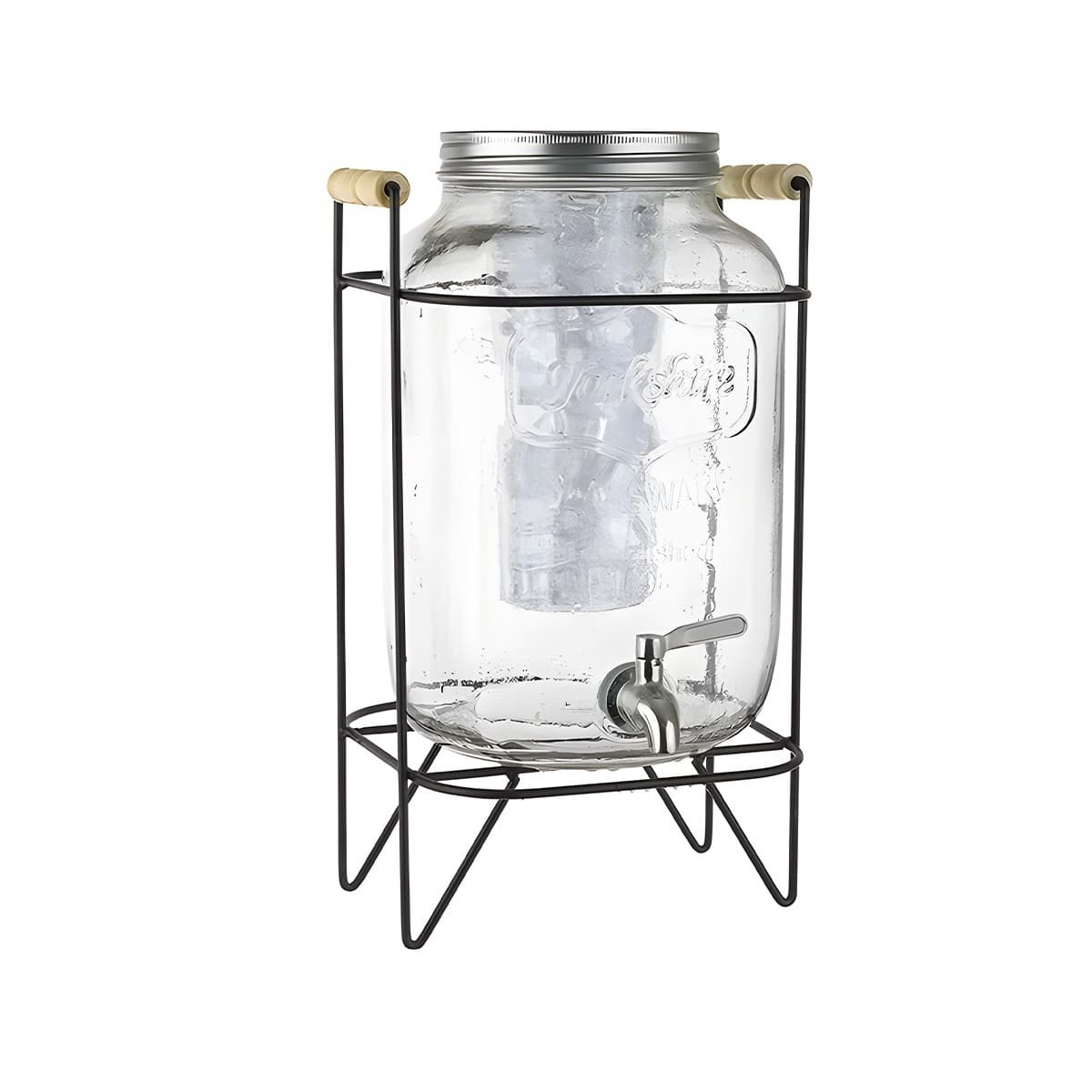 CONTENEDOR TRANSPARENTE 5 L CON BASE METALICA NEGRA PARA ATENCION DE VISITAS Y+LIGAS REGALO - 3