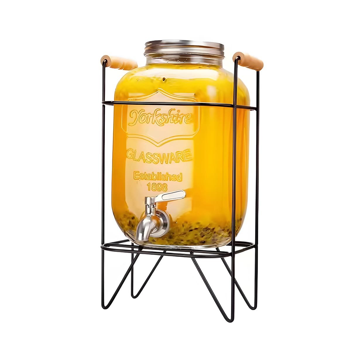 PACK6 FORMATO AMPLIO DISPENSADOR DE BEBIDA 4L NEGRO TRANSPARENTE Y+REGALO STICKER - 2