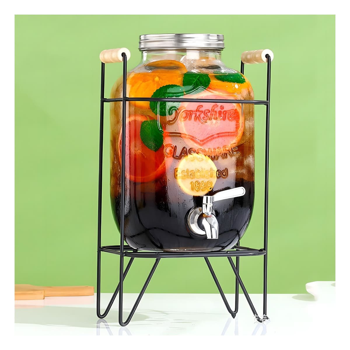 PACK4 ESTILO MODERNO DISPENSADOR DE BEBIDA 4L NEGRO TRANSPARENTE - 2